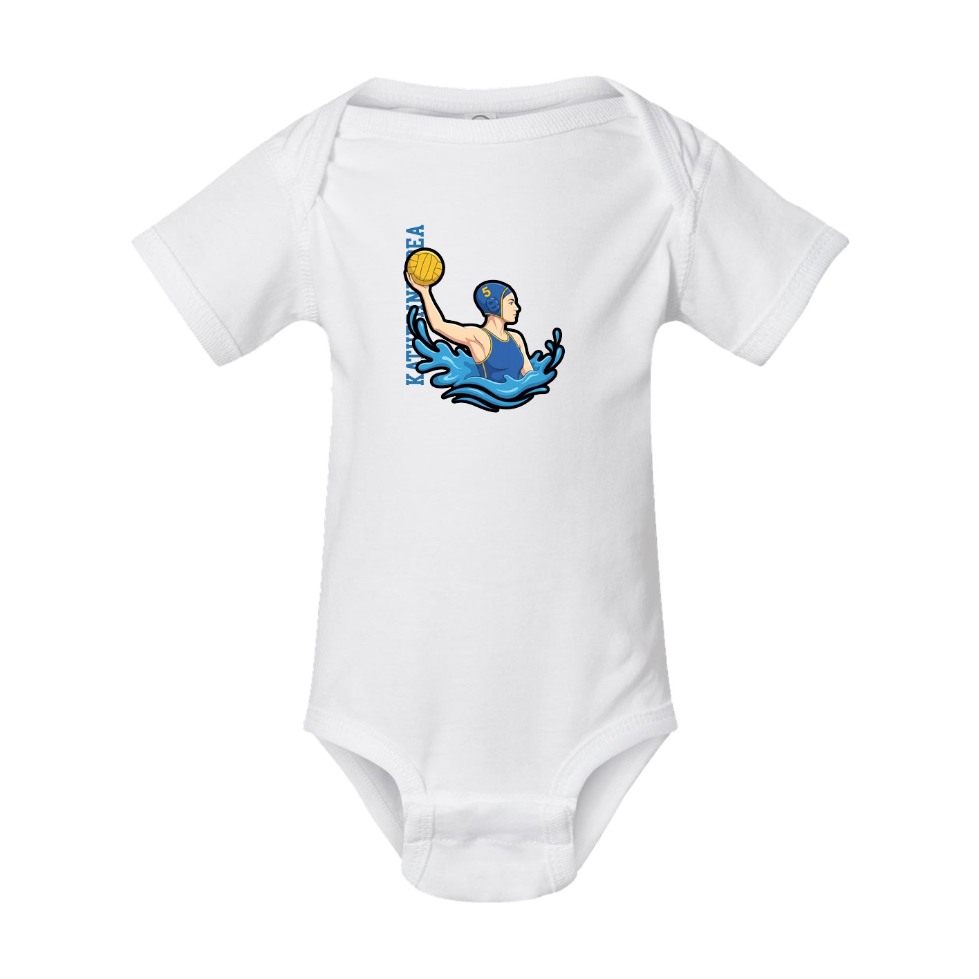 Baby Onesie — Name Vertical in White