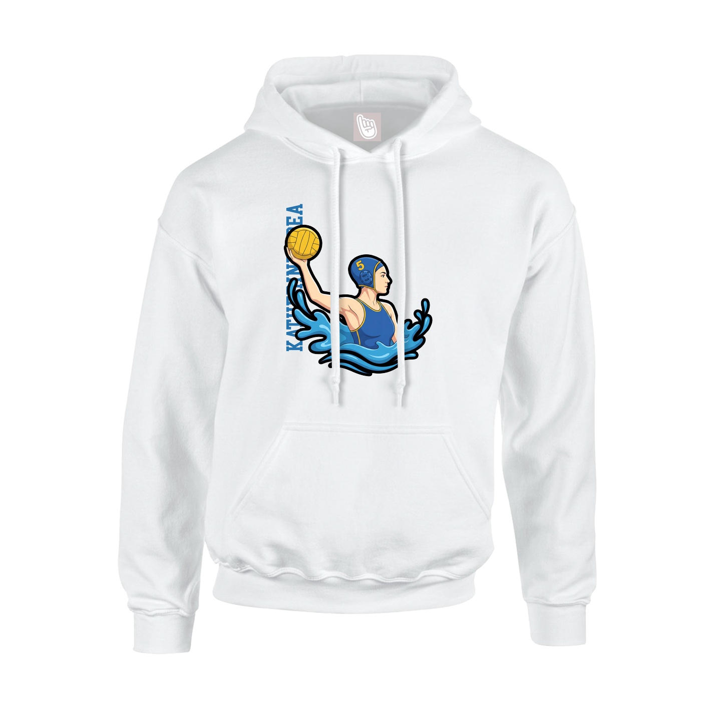 Hoodie — Name Vertical in White