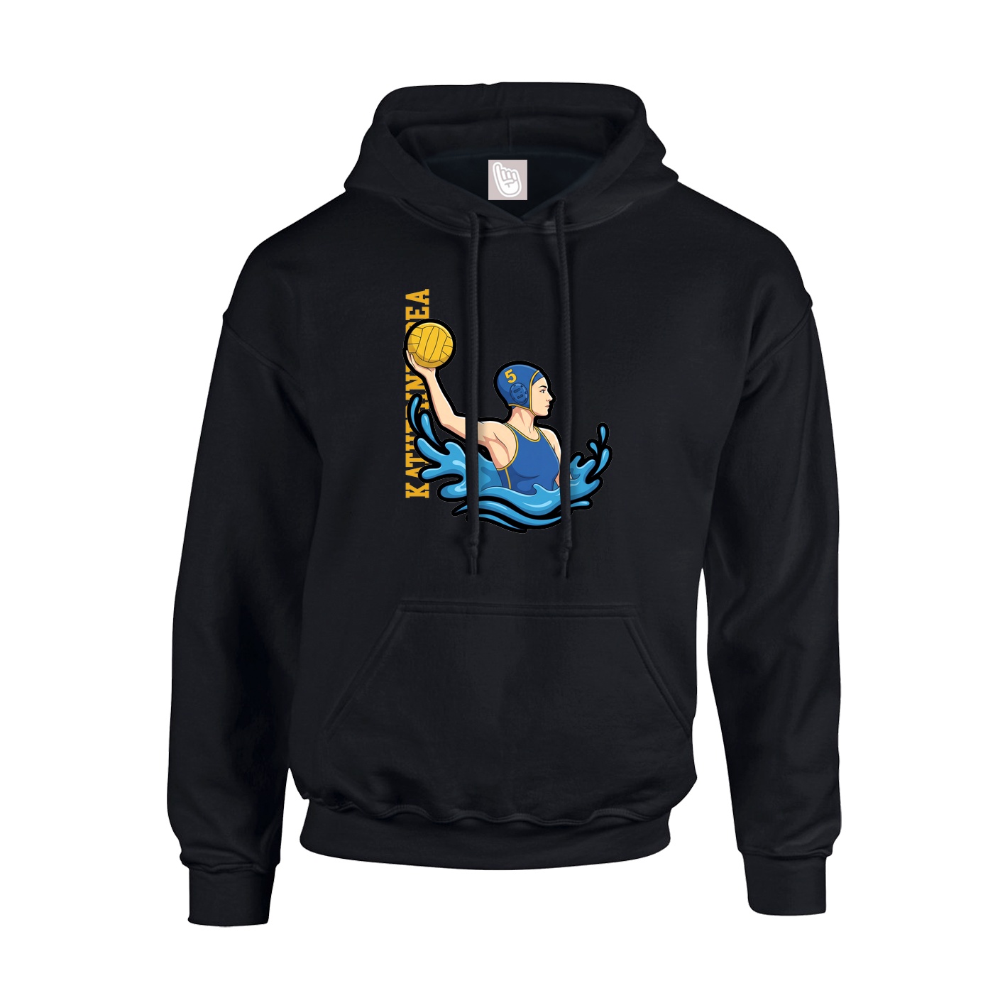Youth Hoodie — Name Vertical in Black