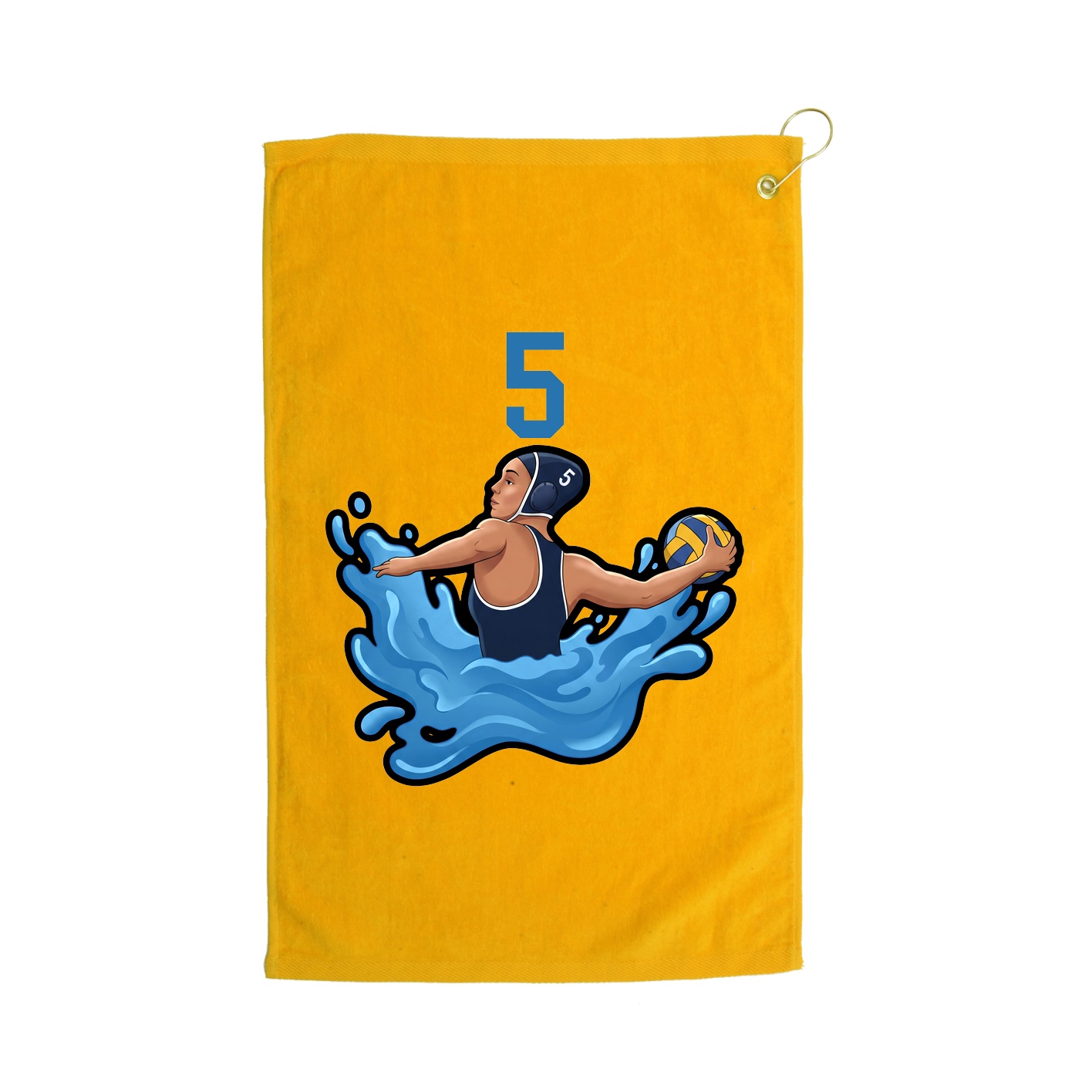 Golf Towel — Number Top in Gold