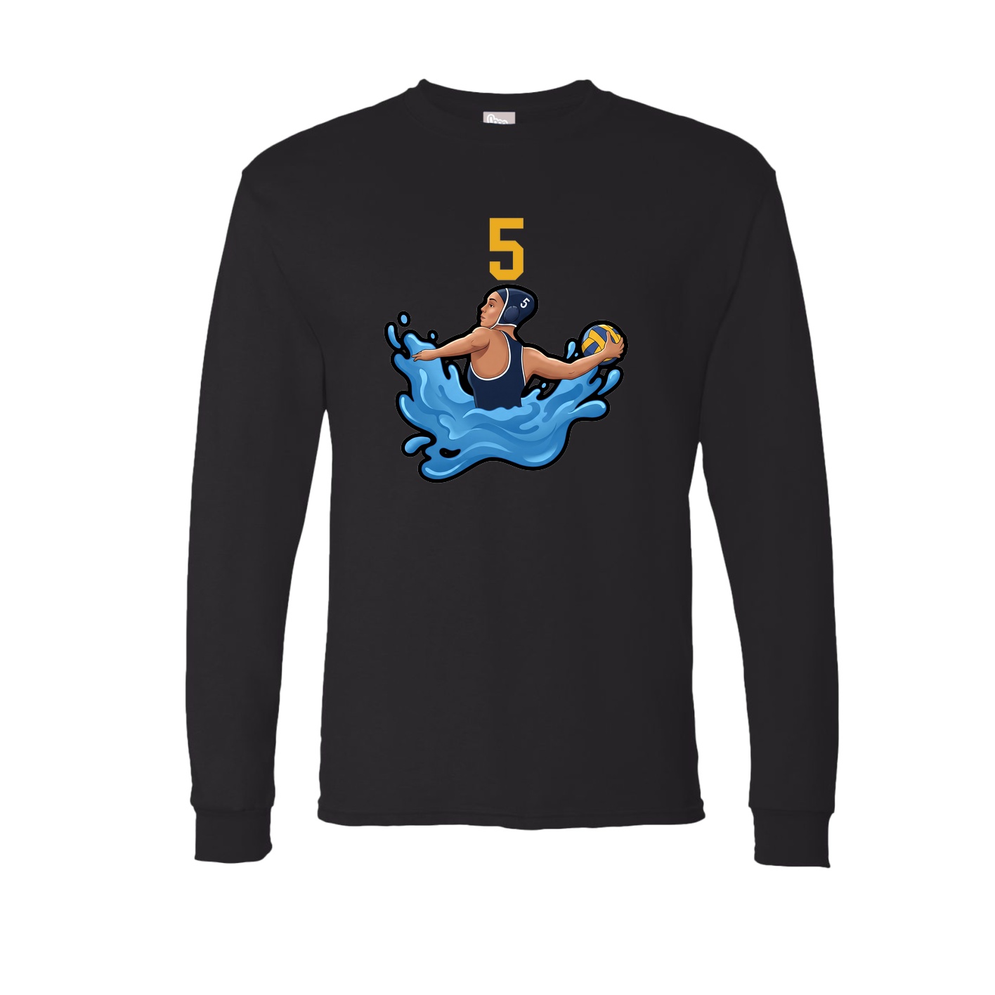 Long Sleeve Tee — Number Top in Black