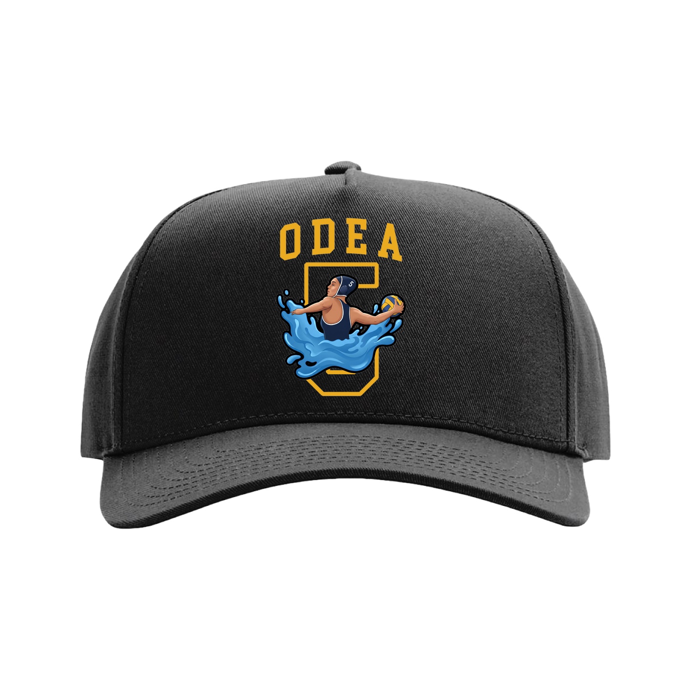 Full Fabric Five-Panel Champ Cap — Shirsey in Black