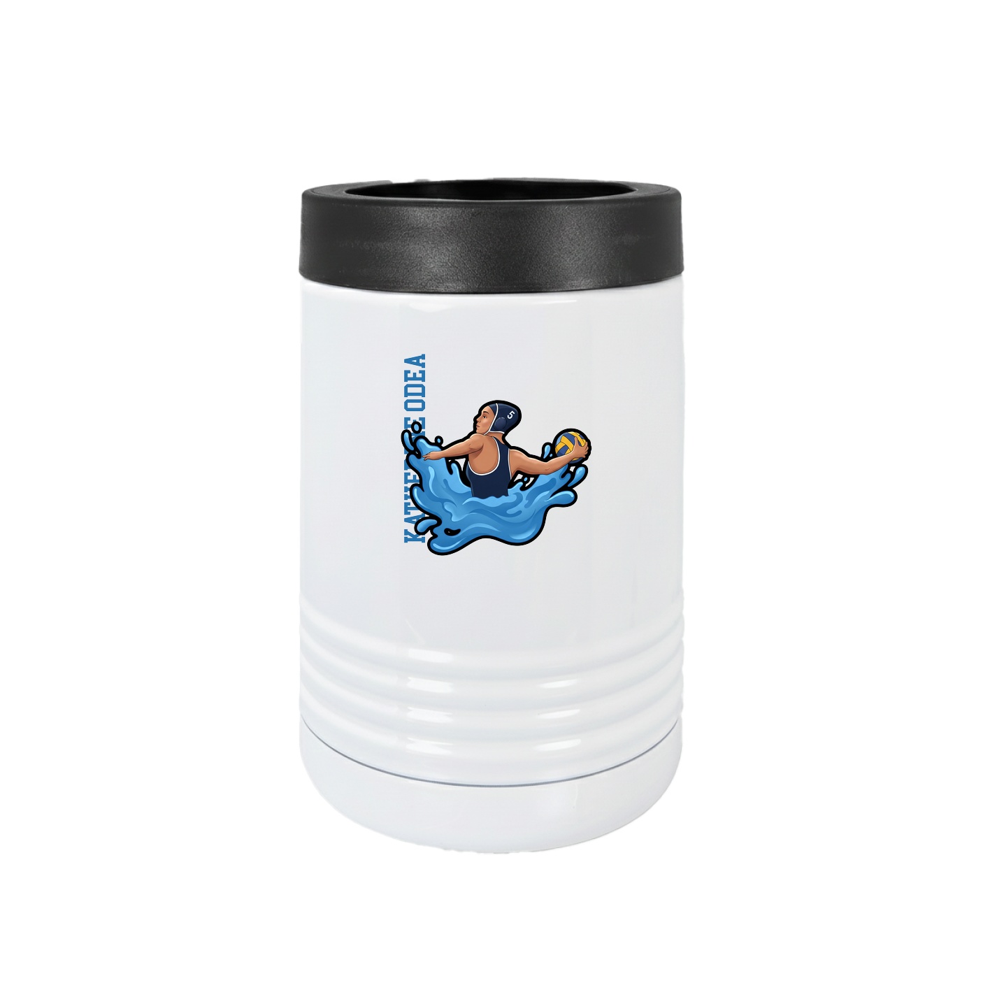 Beverage Holder — Name Vertical in White