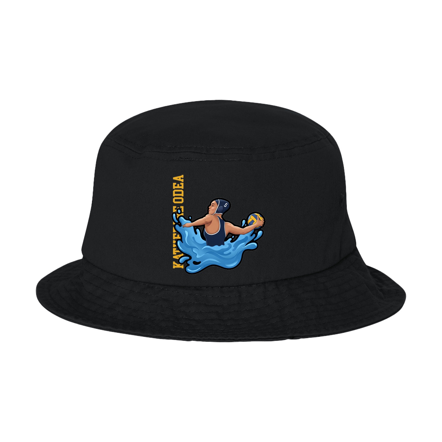 Bucket Cap — Name Vertical in Black