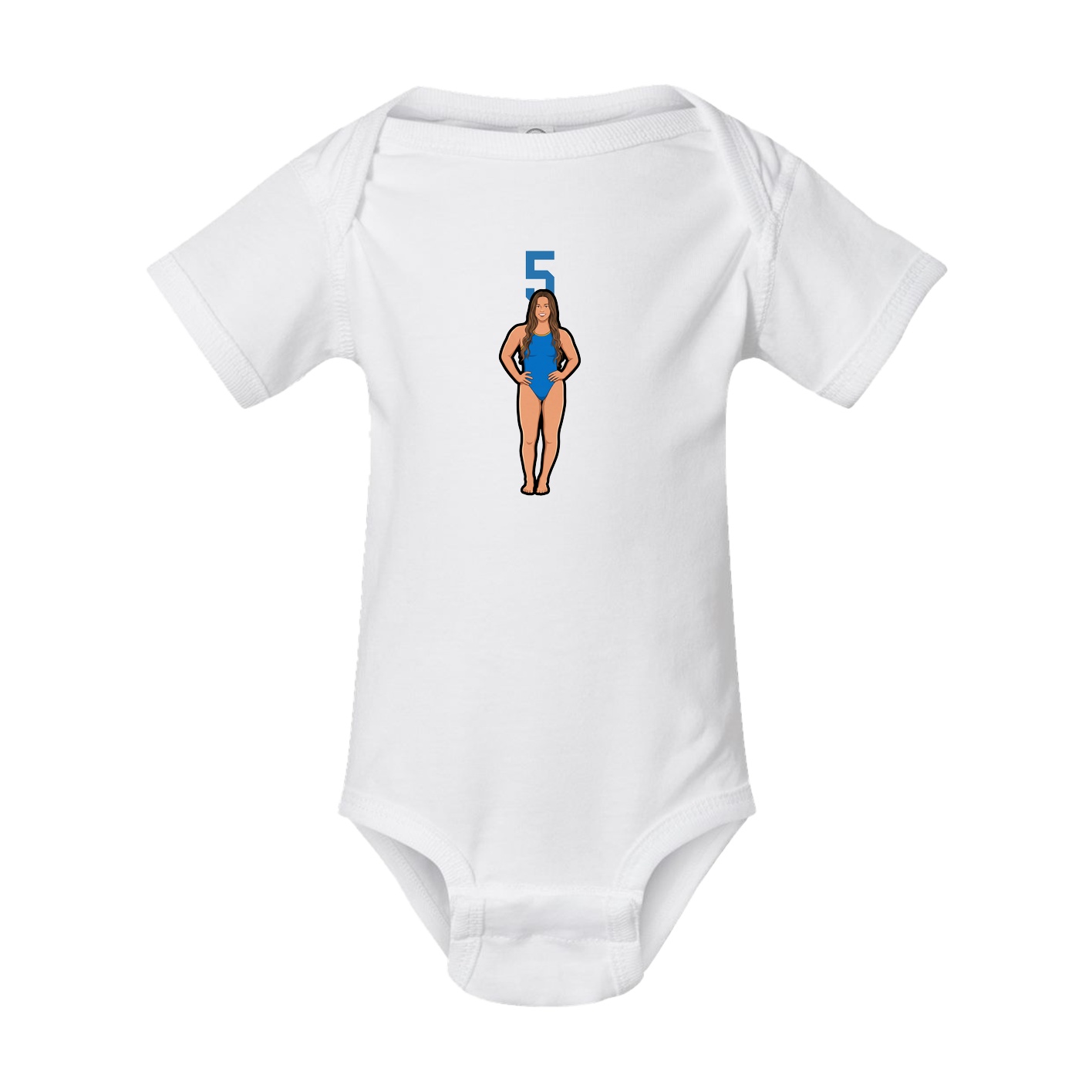 Baby Onesie — Number Top in White