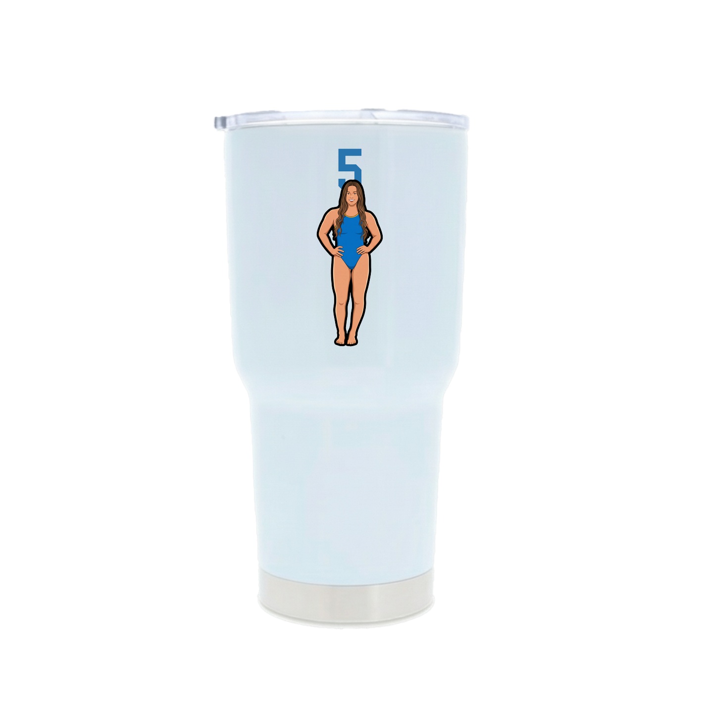 30oz Stainless Steel Tumbler — Number Top in White