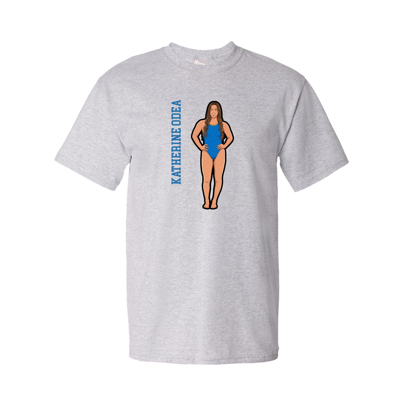 Tee — Name Vertical in Grey