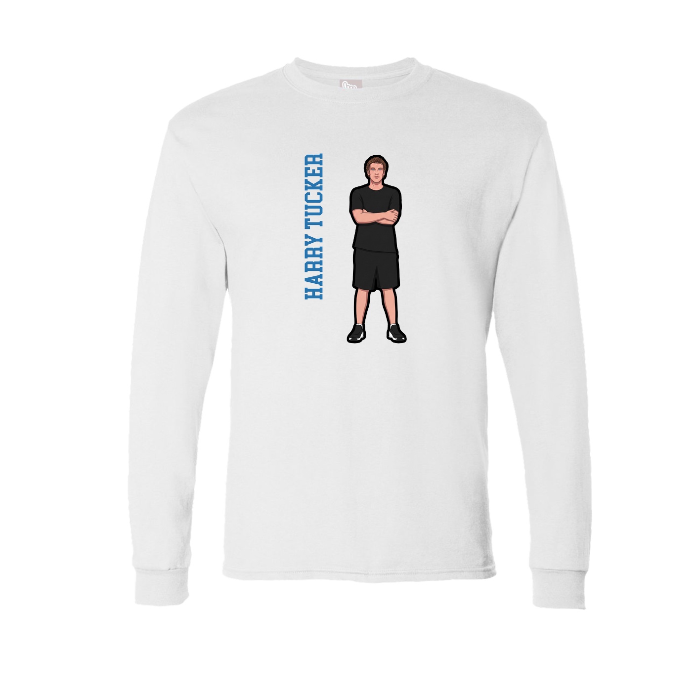 Long Sleeve Tee — Name Vertical in White