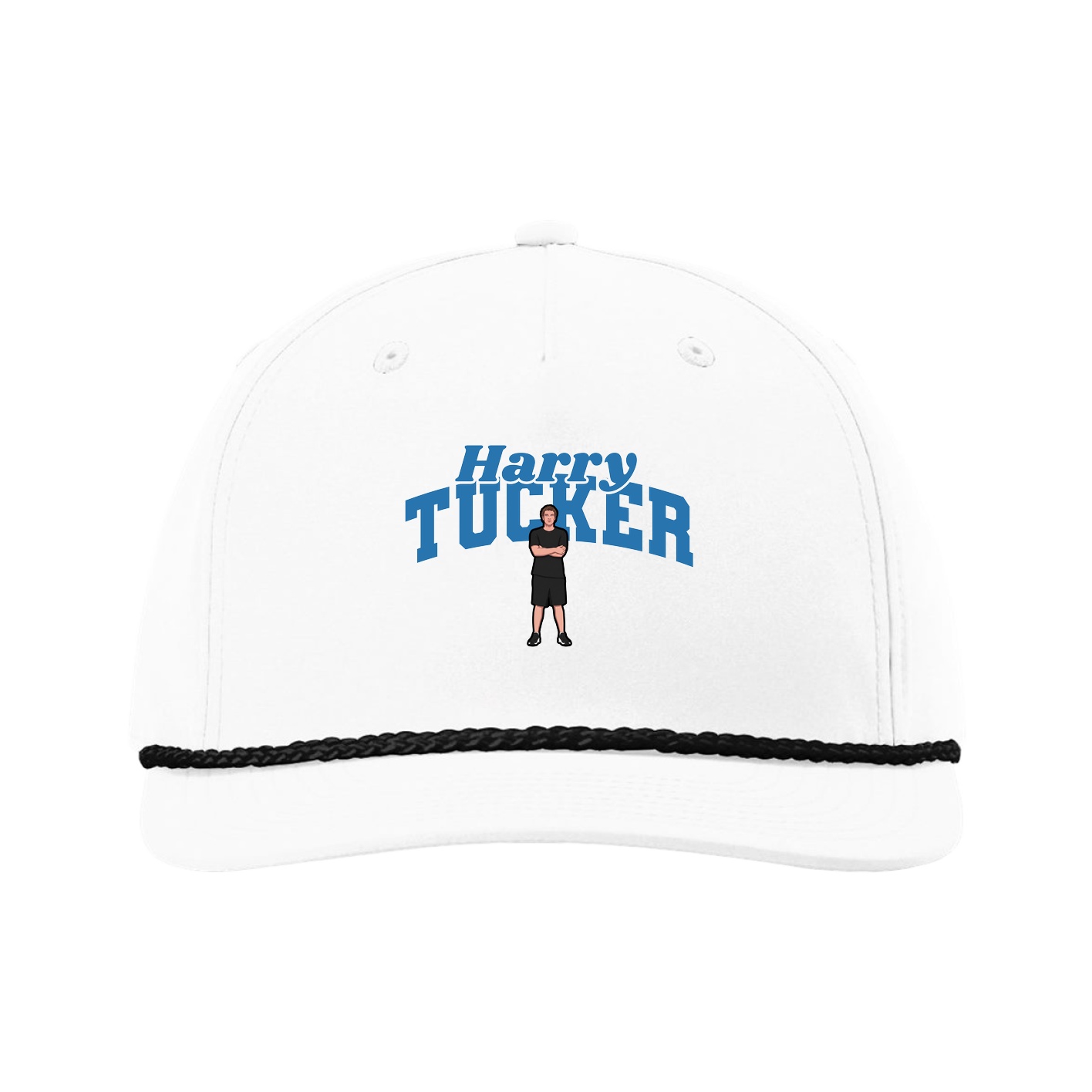 Five-Panel Classic Rope Cap — Signature Arch in White