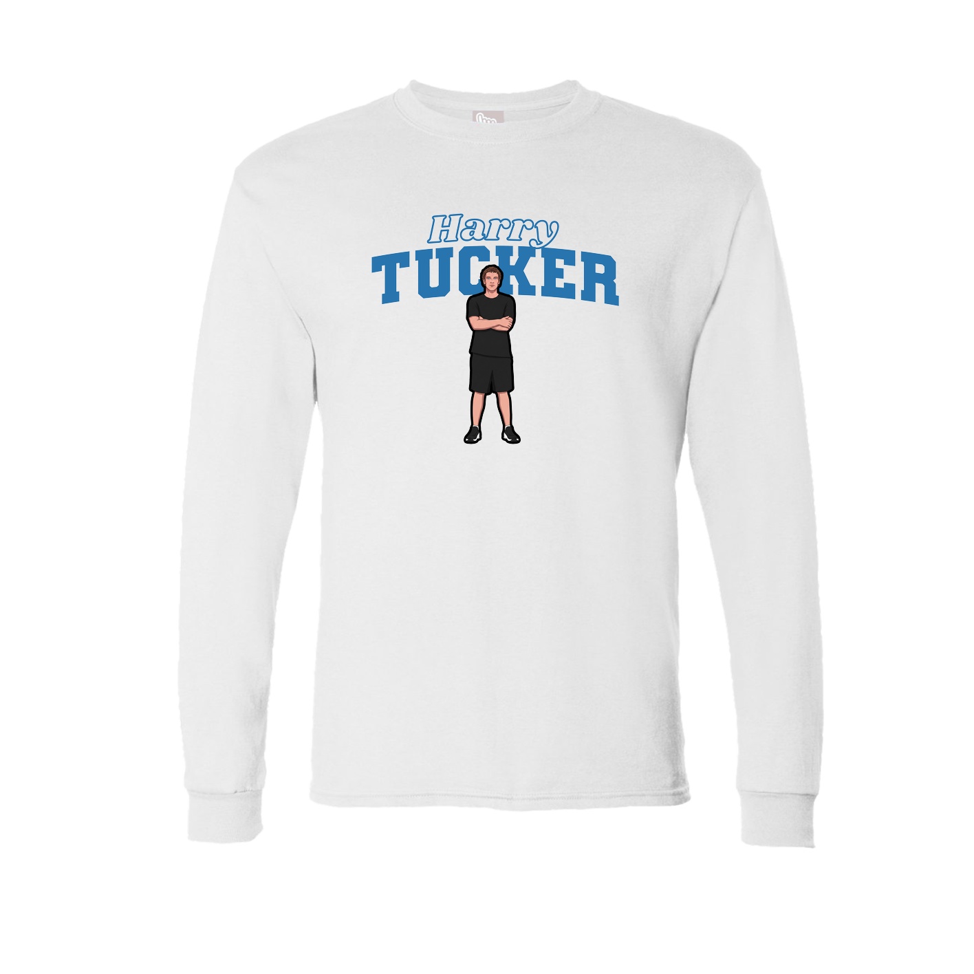 Long Sleeve Tee — Name Arch in White