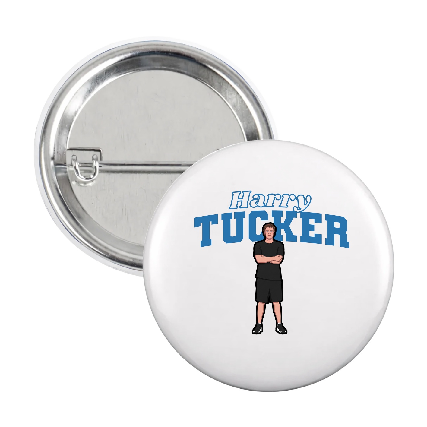 Game Day Button — Name Arch in White