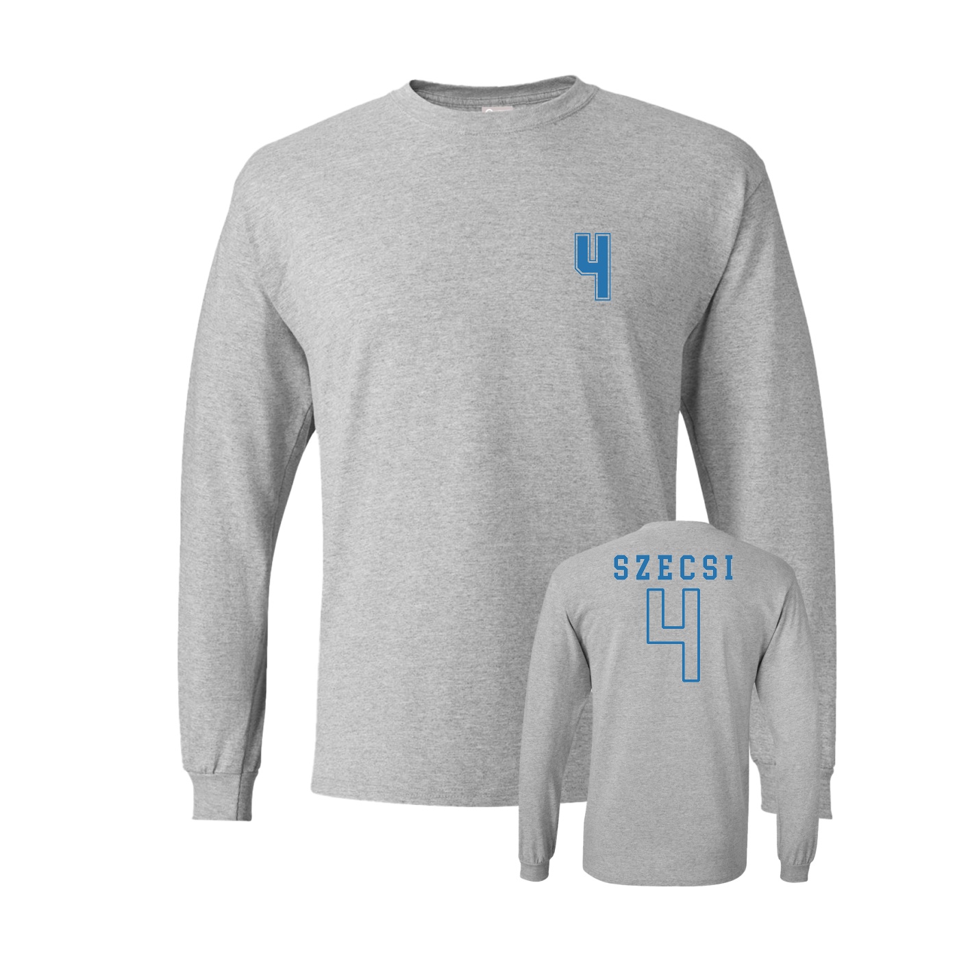 Long Sleeve Tee — Chest Back in Grey