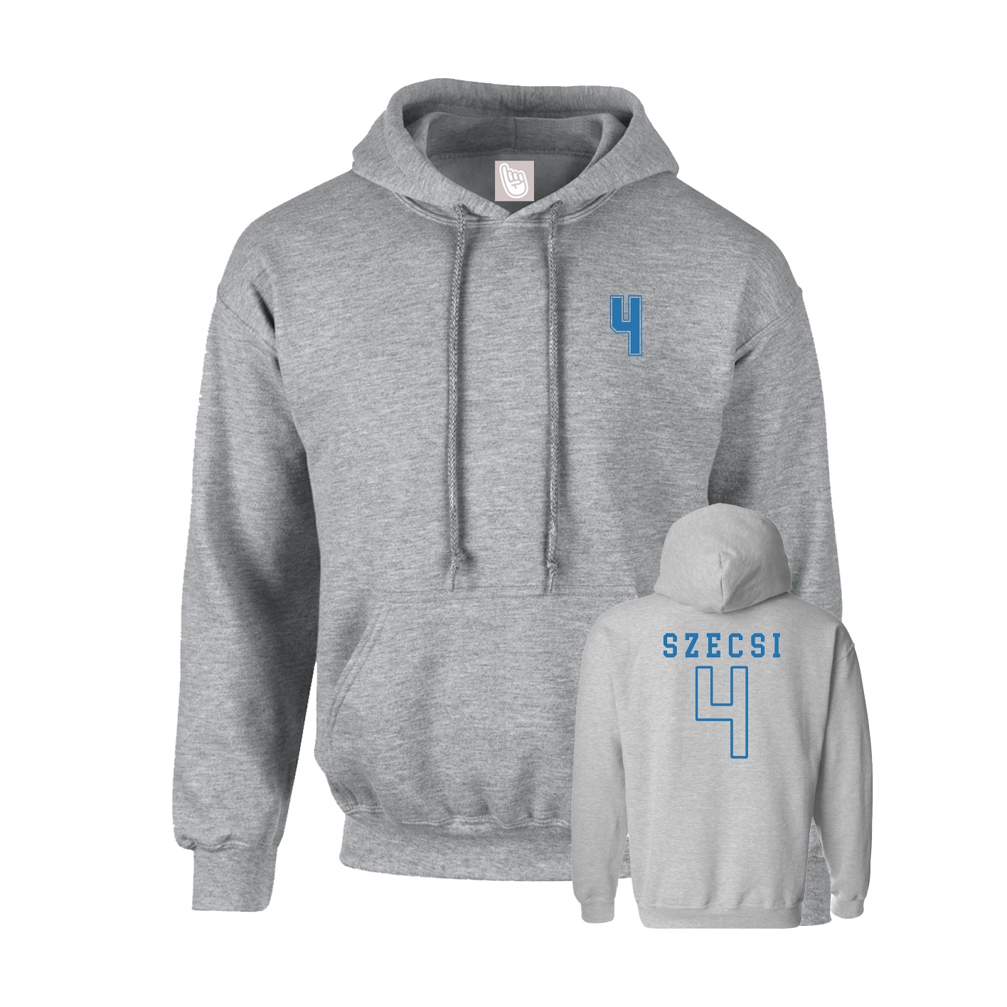 Hoodie — Chest Back in Grey