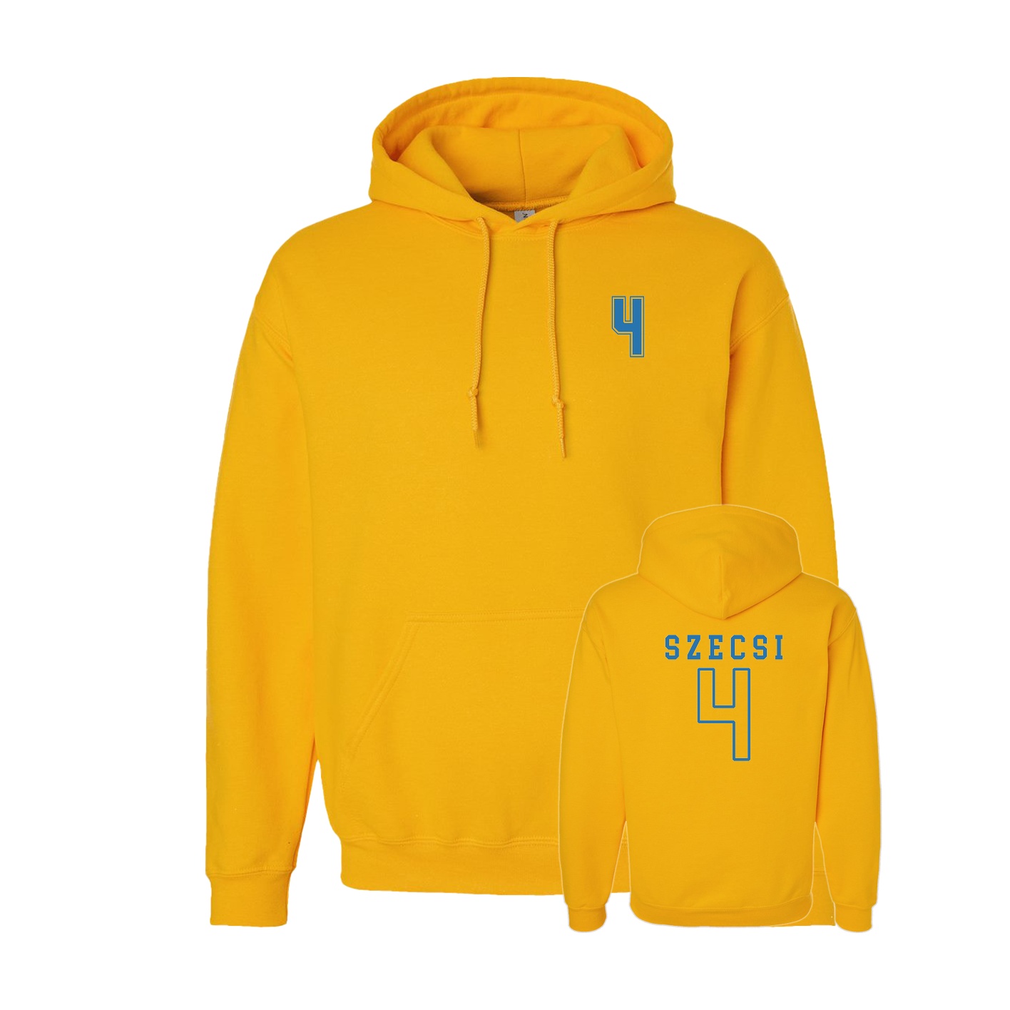 Youth Hoodie — Chest Back in Gold