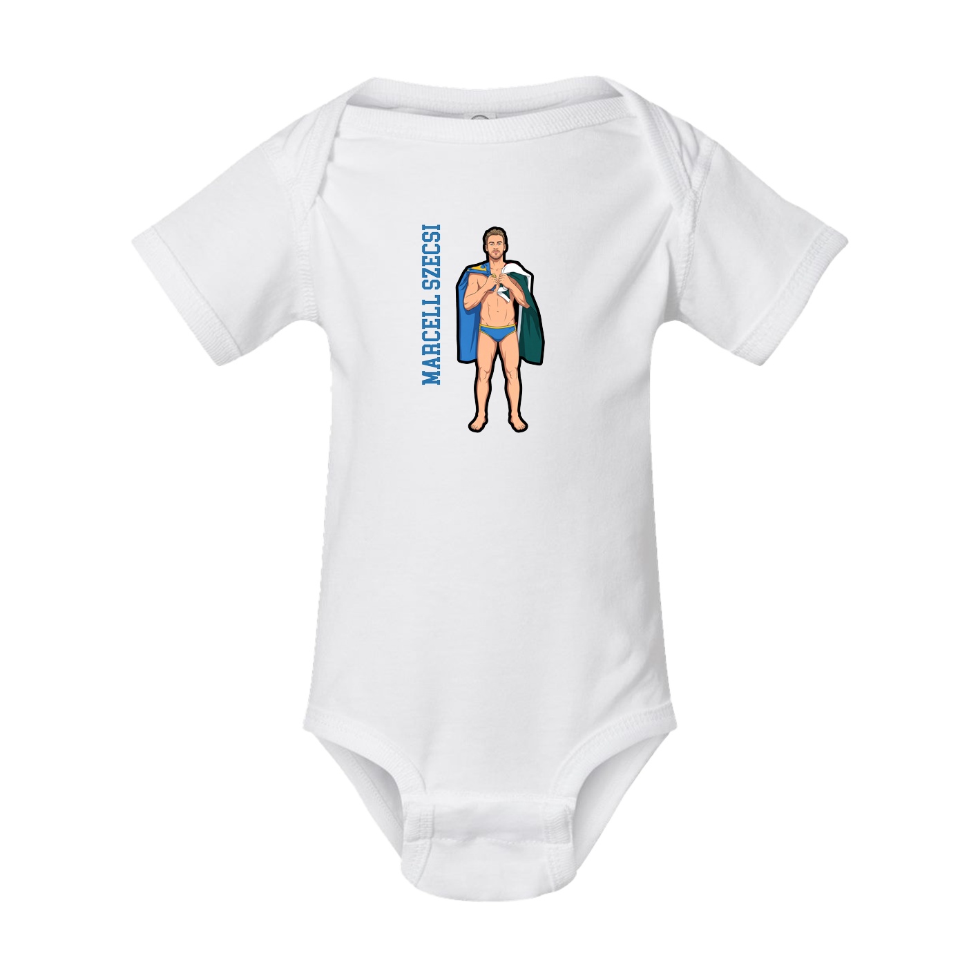 Baby Onesie — Name Vertical in White