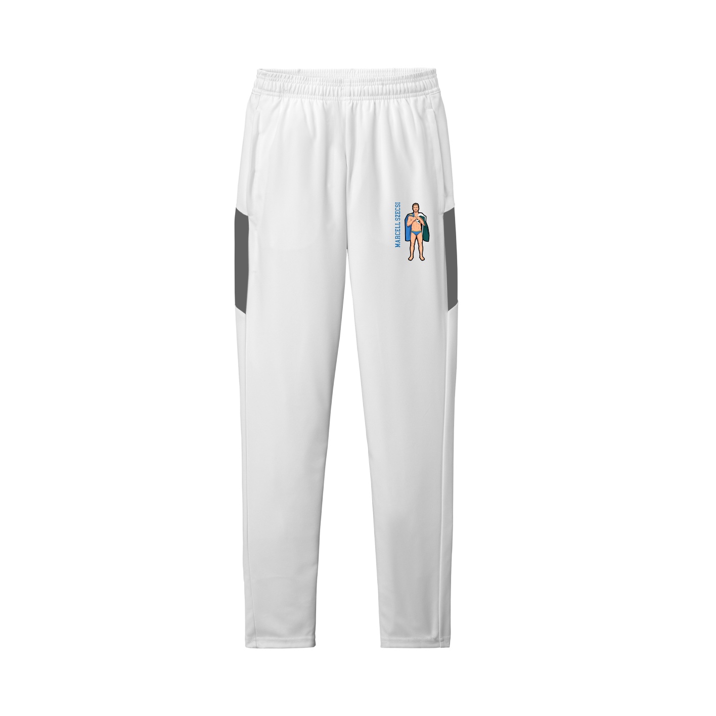 Team Travel Pant — Name Vertical in White/Grey