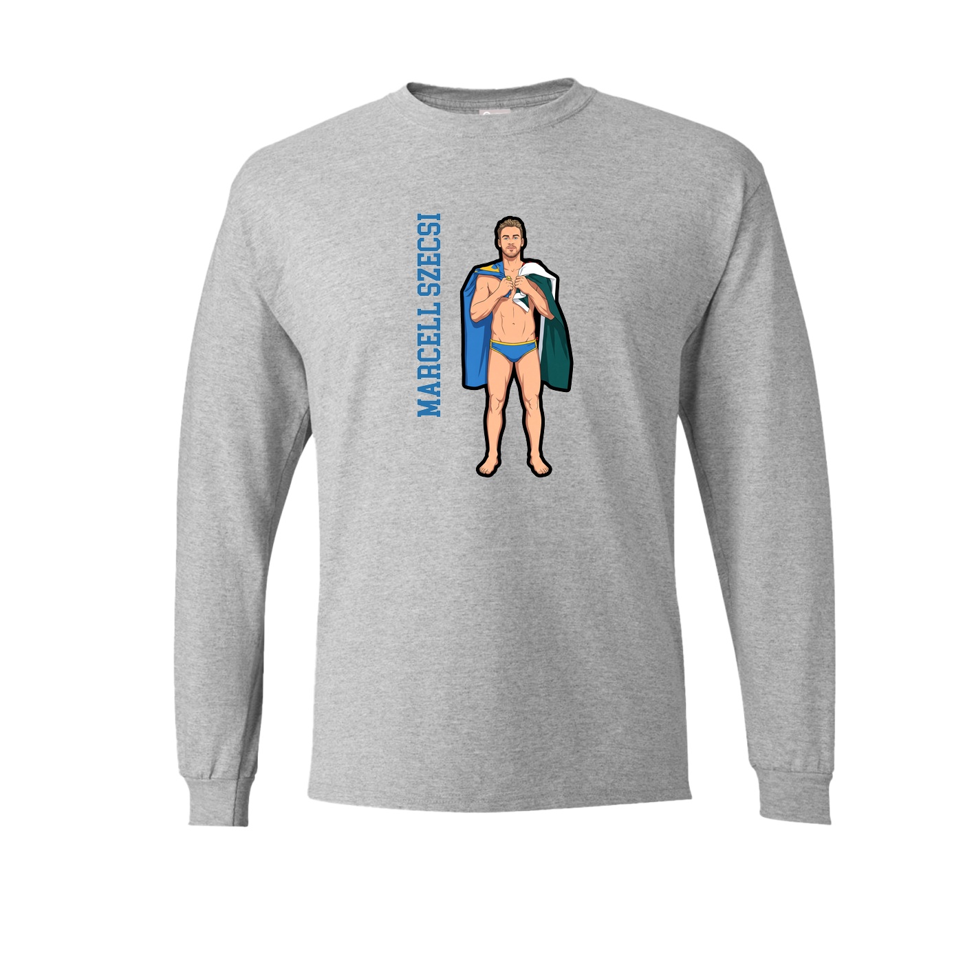 Long Sleeve Tee — Name Vertical in Grey
