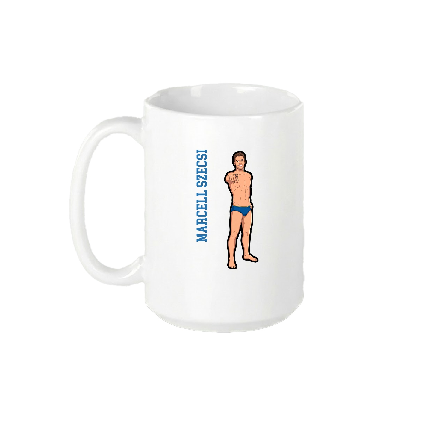 15oz Coffee Mug — Name Vertical in White