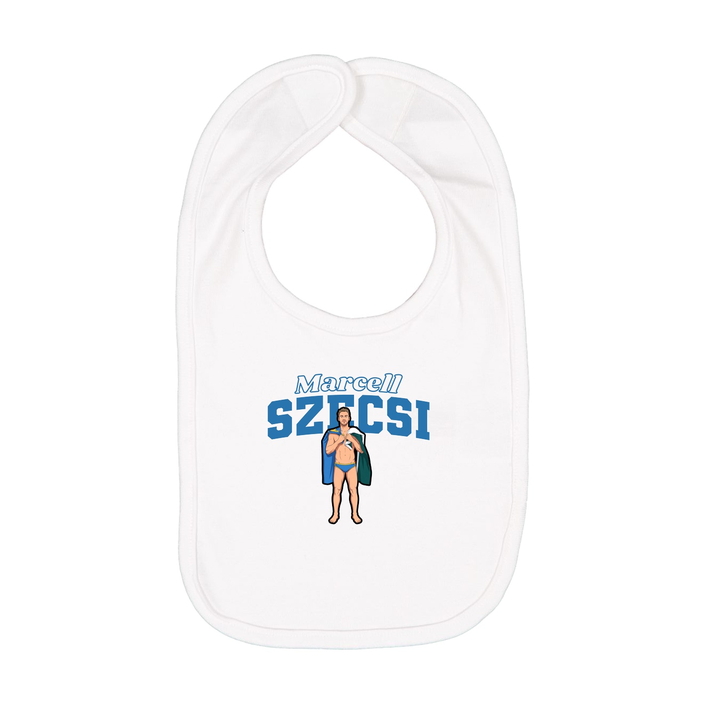 Infant Bib — Name Arch in White