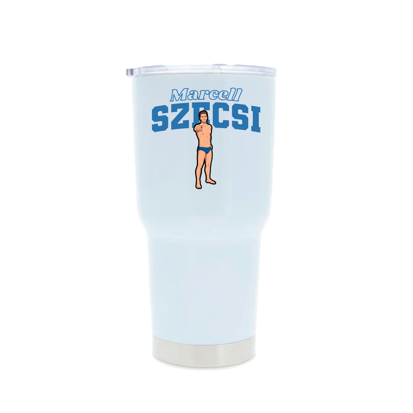 30oz Stainless Steel Tumbler — Name Arch in White