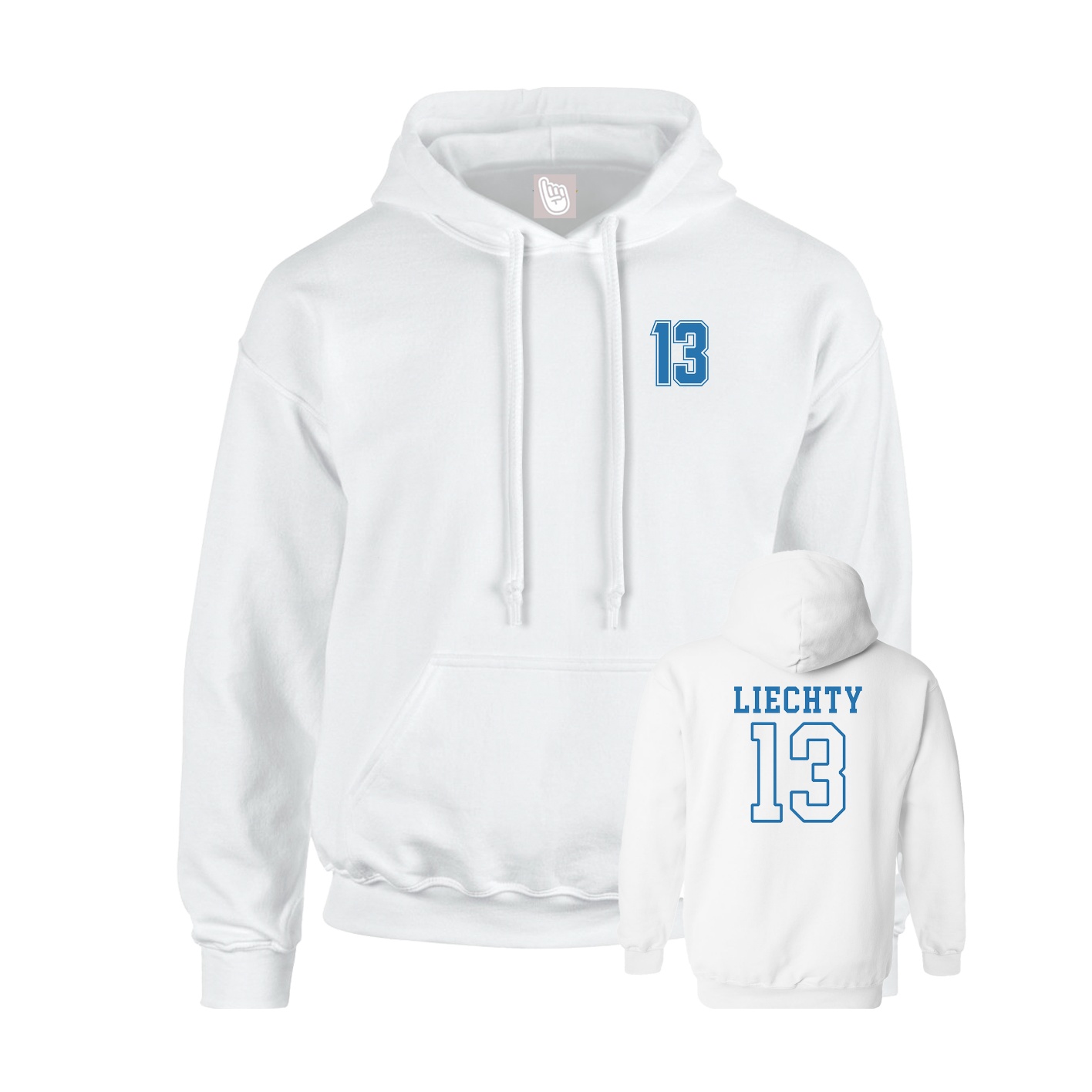 Hoodie — Chest Back in White