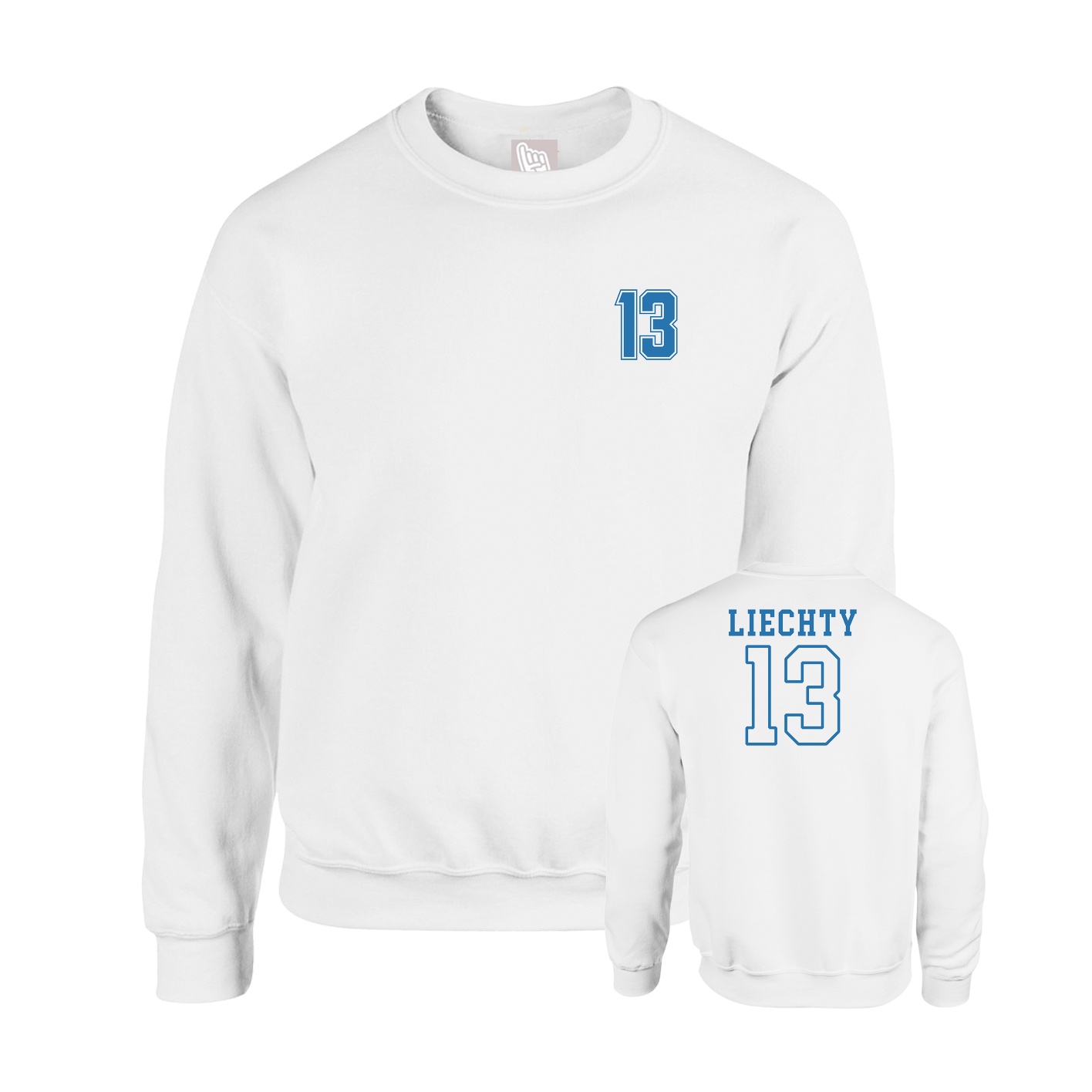 Fleece Crew — Chest Back in White