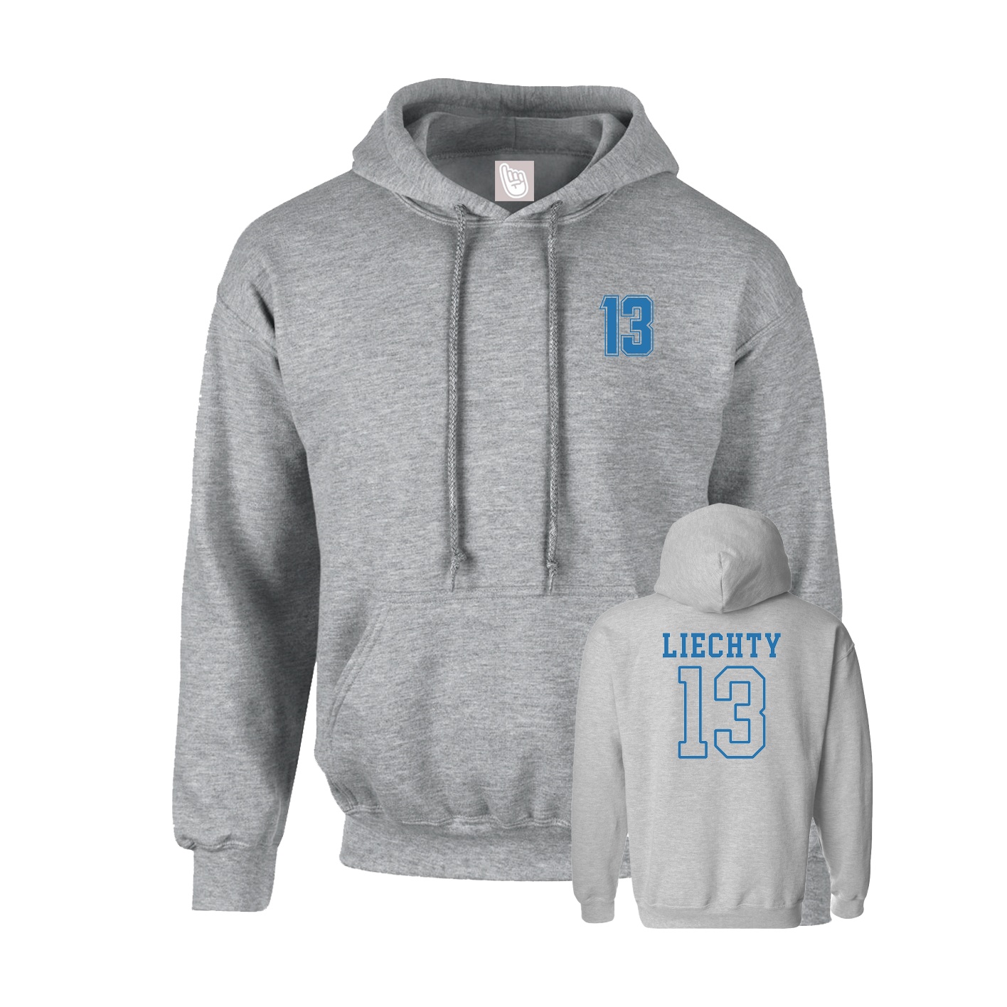 Youth Hoodie — Chest Back in Grey