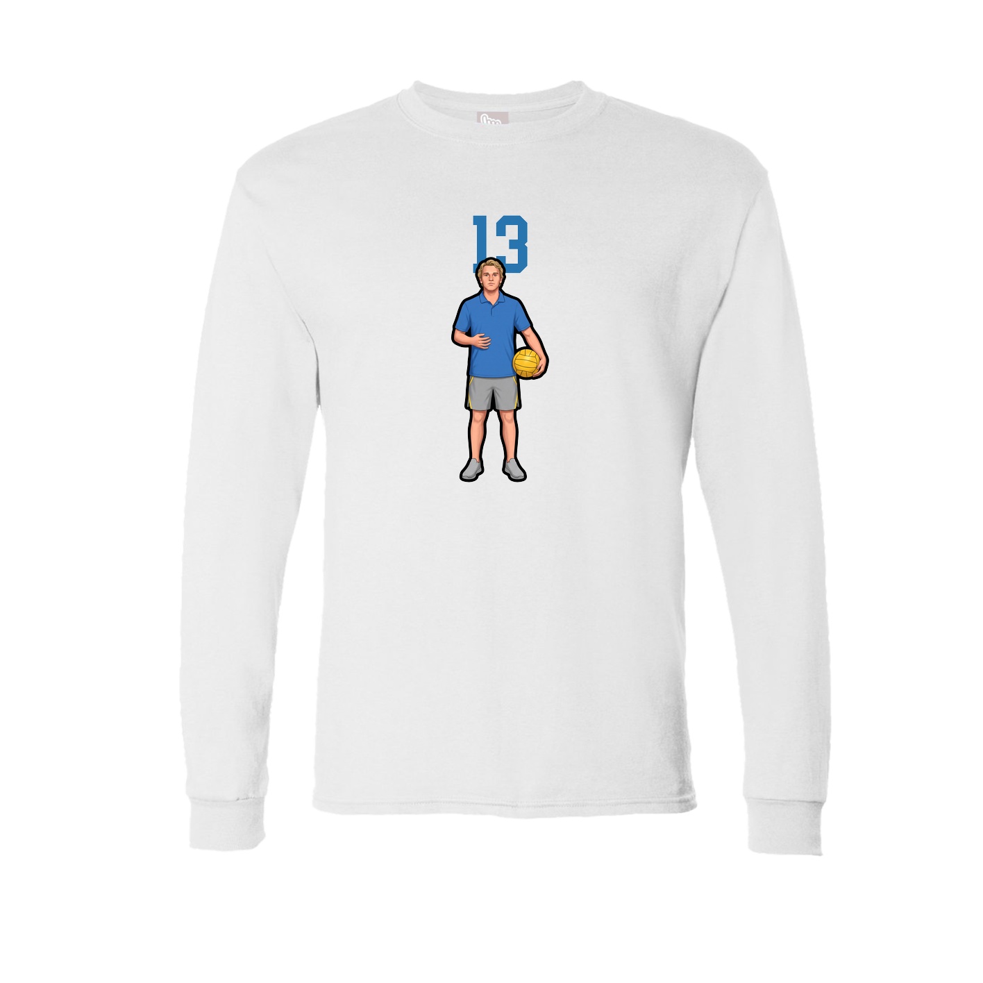 Long Sleeve Tee — Number Top in White