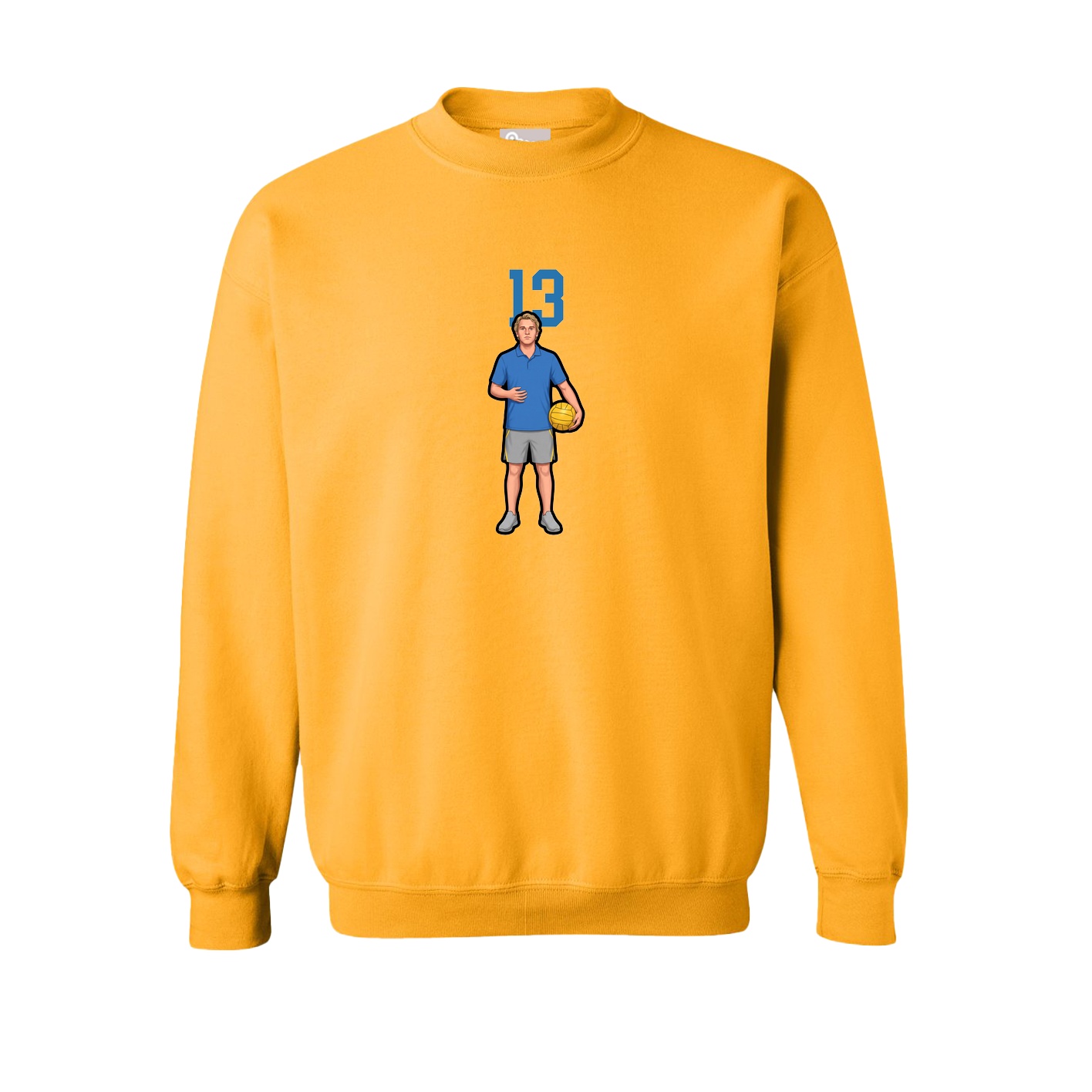 Fleece Crew — Number Top in Gold