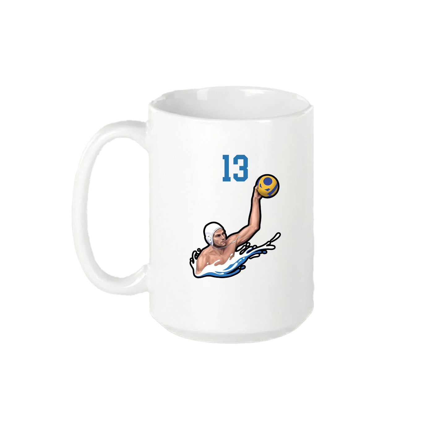 15oz Coffee Mug — Number Top in White