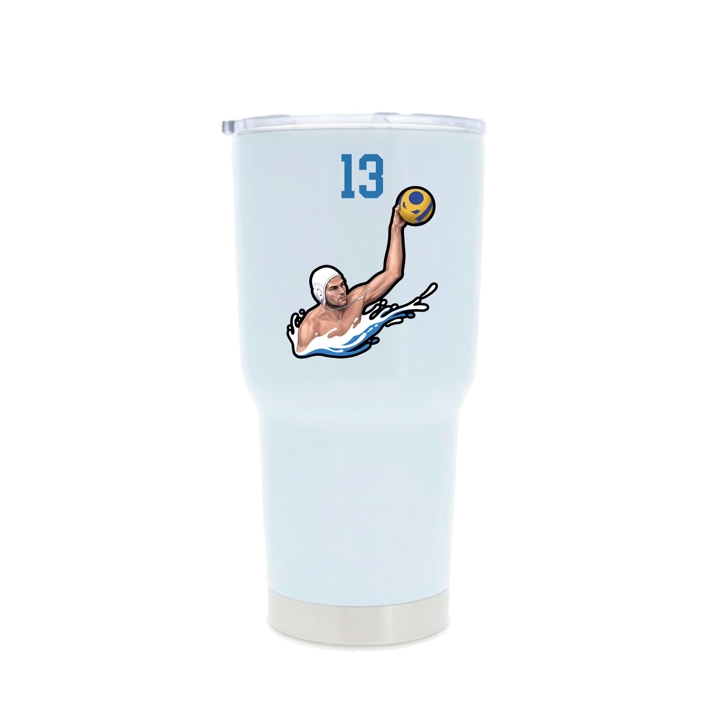 30oz Stainless Steel Tumbler — Number Top in White