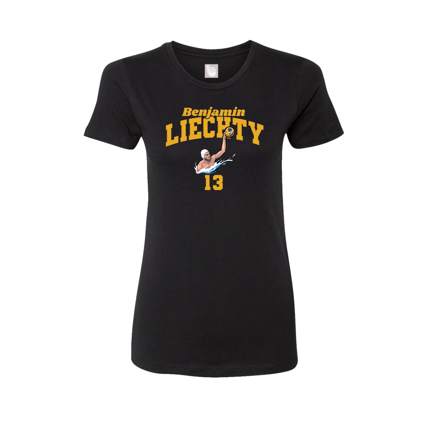 Fitted Women's Tee — Signature Arch in Black