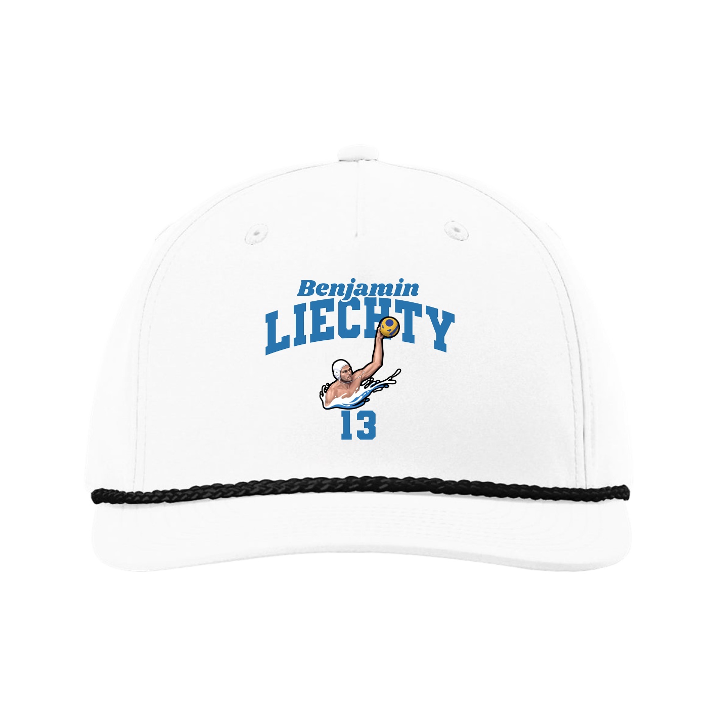 Five-Panel Classic Rope Cap — Signature Arch in White