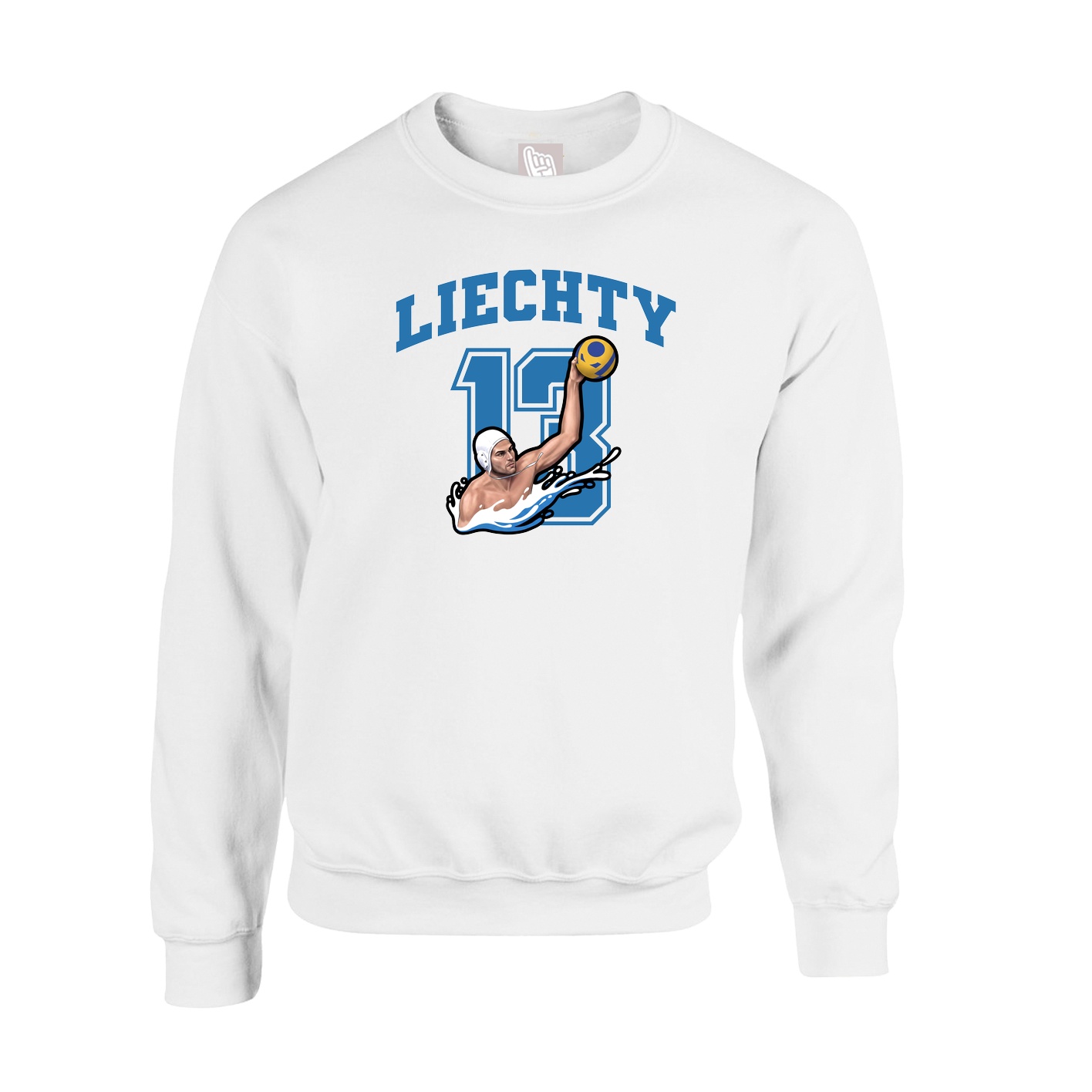 Fleece Crew — Number in White