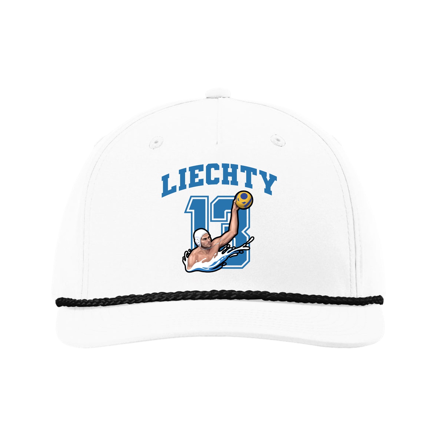 Five-Panel Classic Rope Cap — Number in White