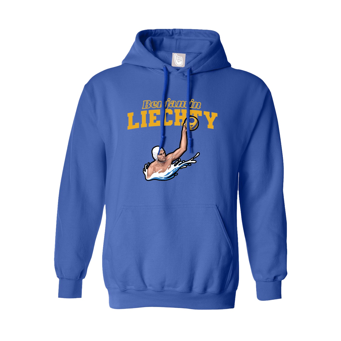 Youth Hoodie — Name Arch in Royal
