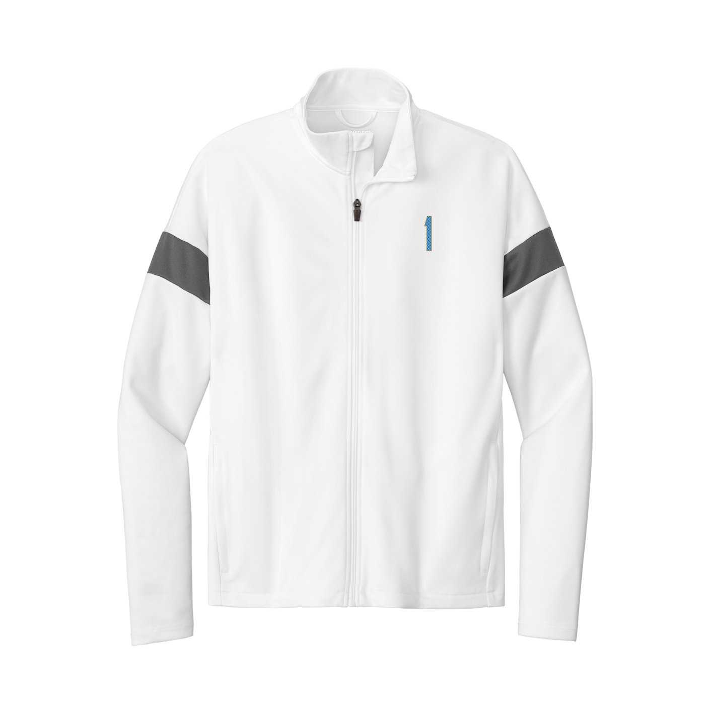 Team Travel Full-Zip Jacket — Front Shirsy in White/Grey