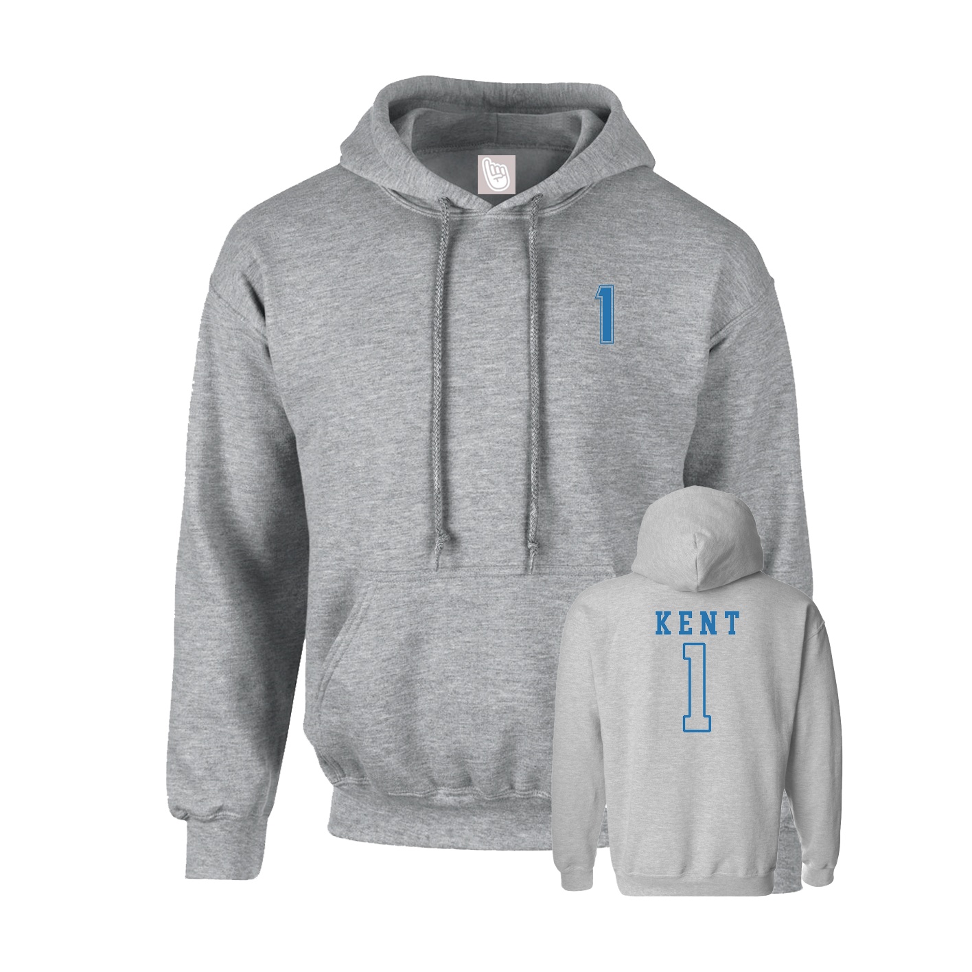 Hoodie — Chest Back in Grey