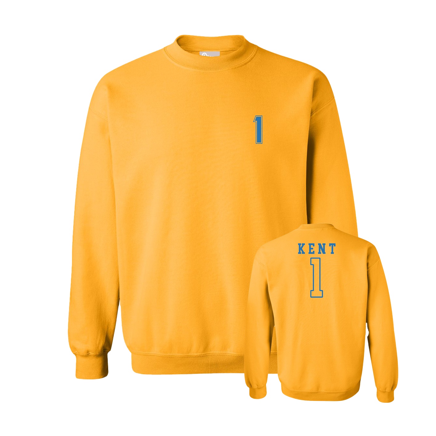 Fleece Crew — Chest Back in Gold