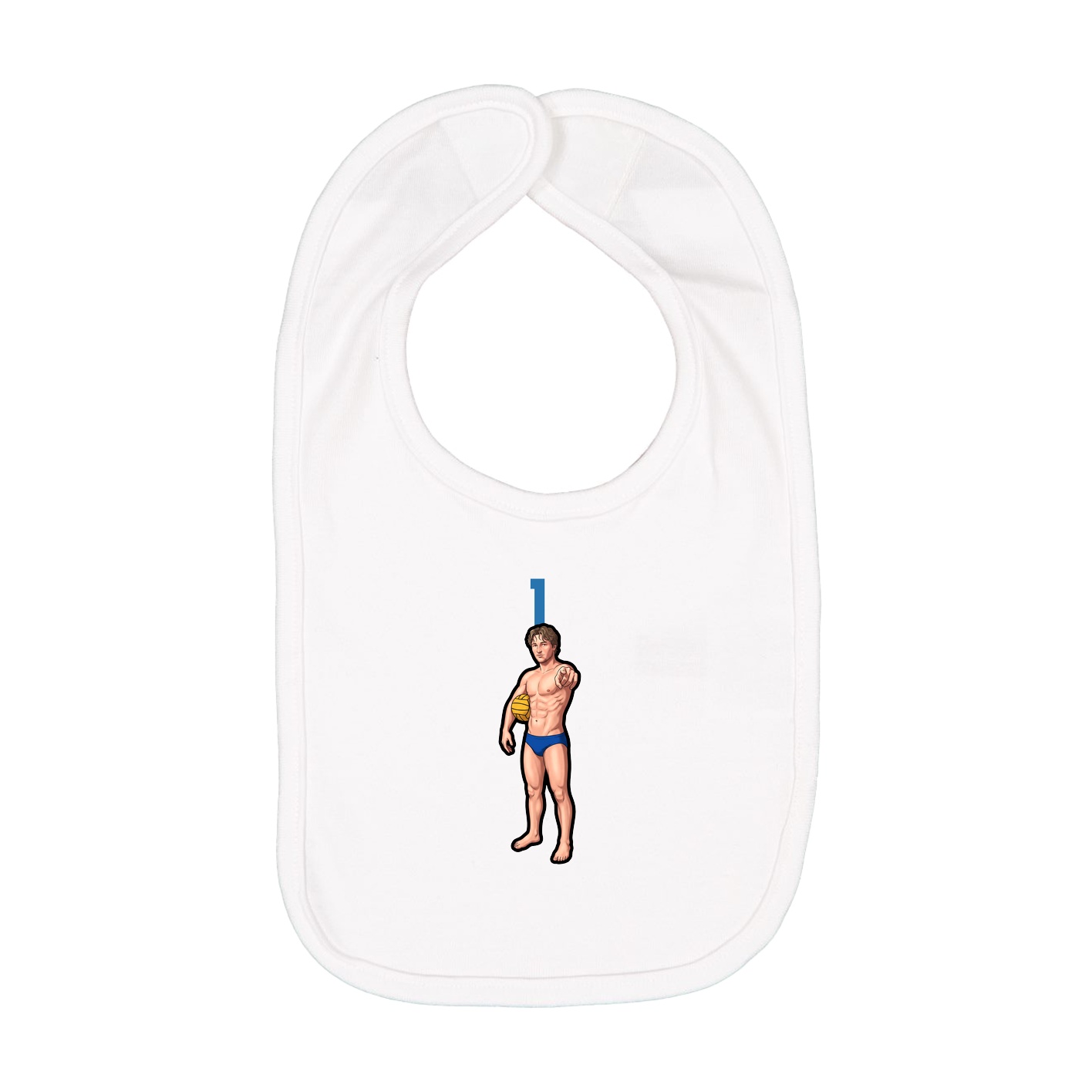 Infant Bib — Number Top in White