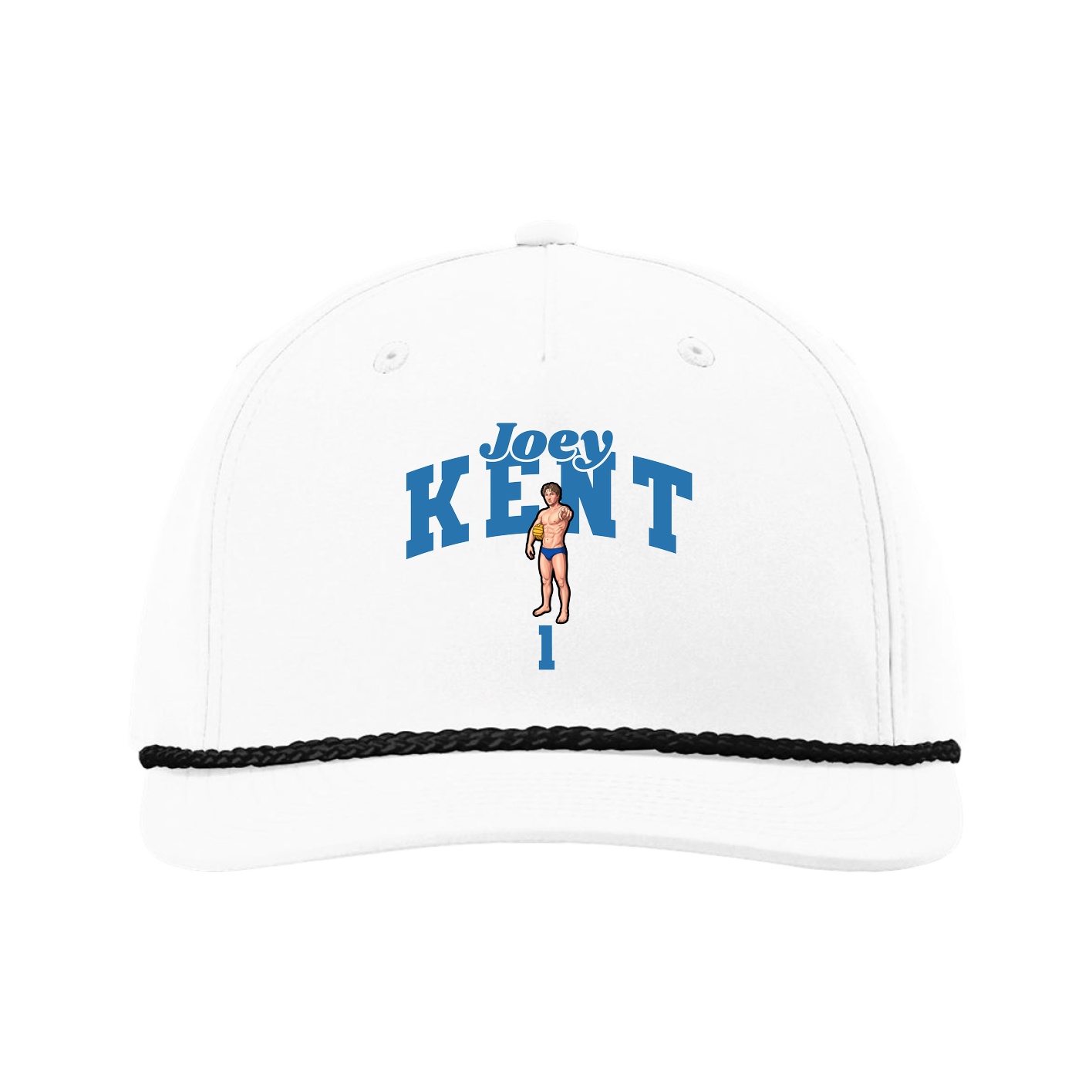 Five-Panel Classic Rope Cap — Signature Arch in White