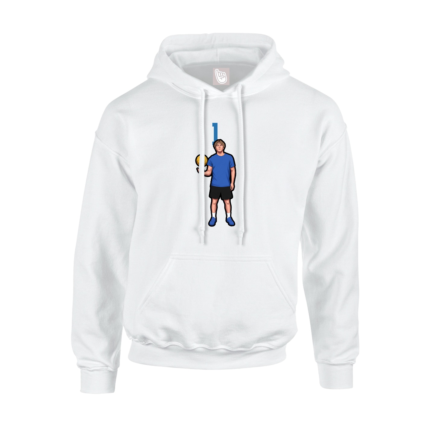 Hoodie — Number Top in White
