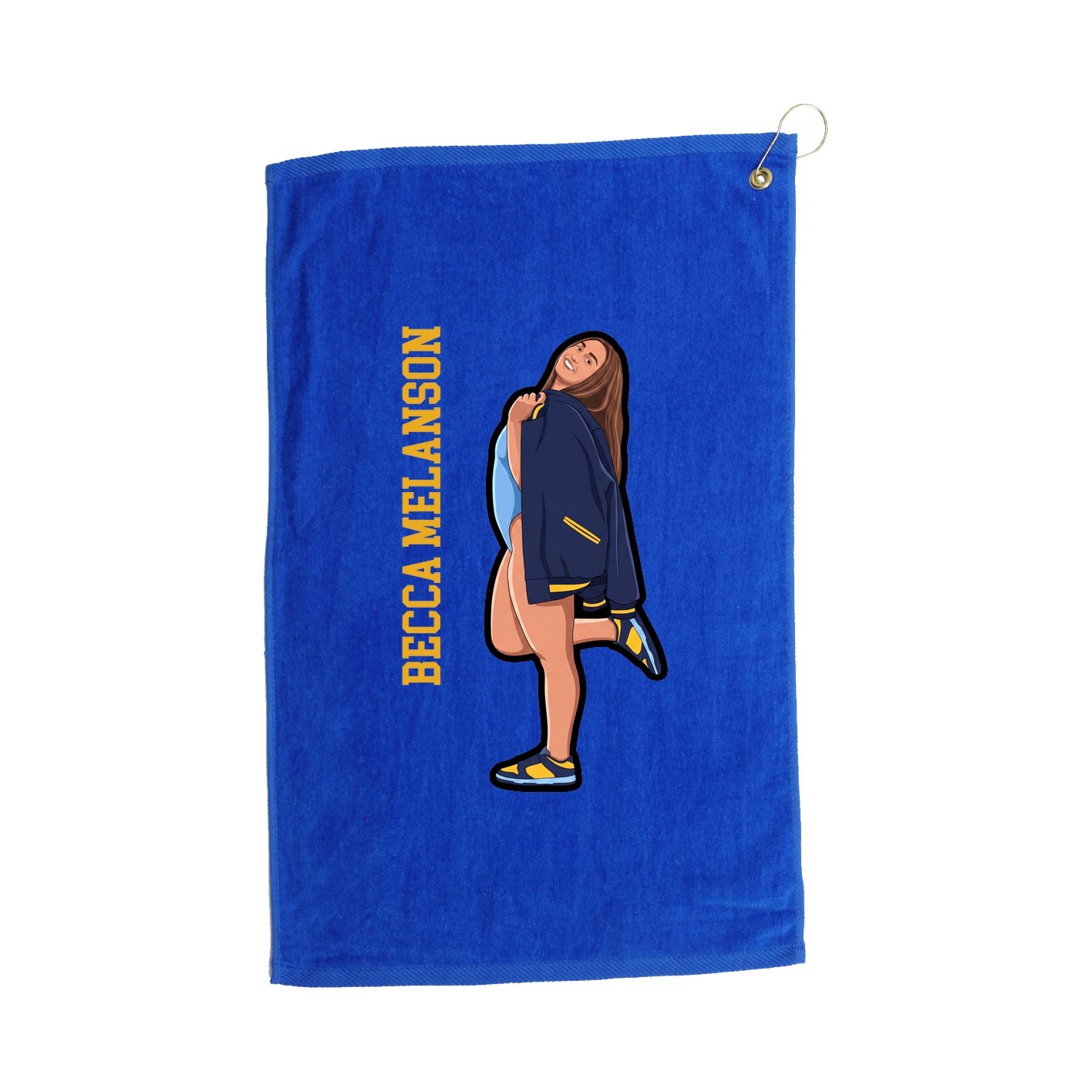 Golf Towel — Name Vertical in Royal