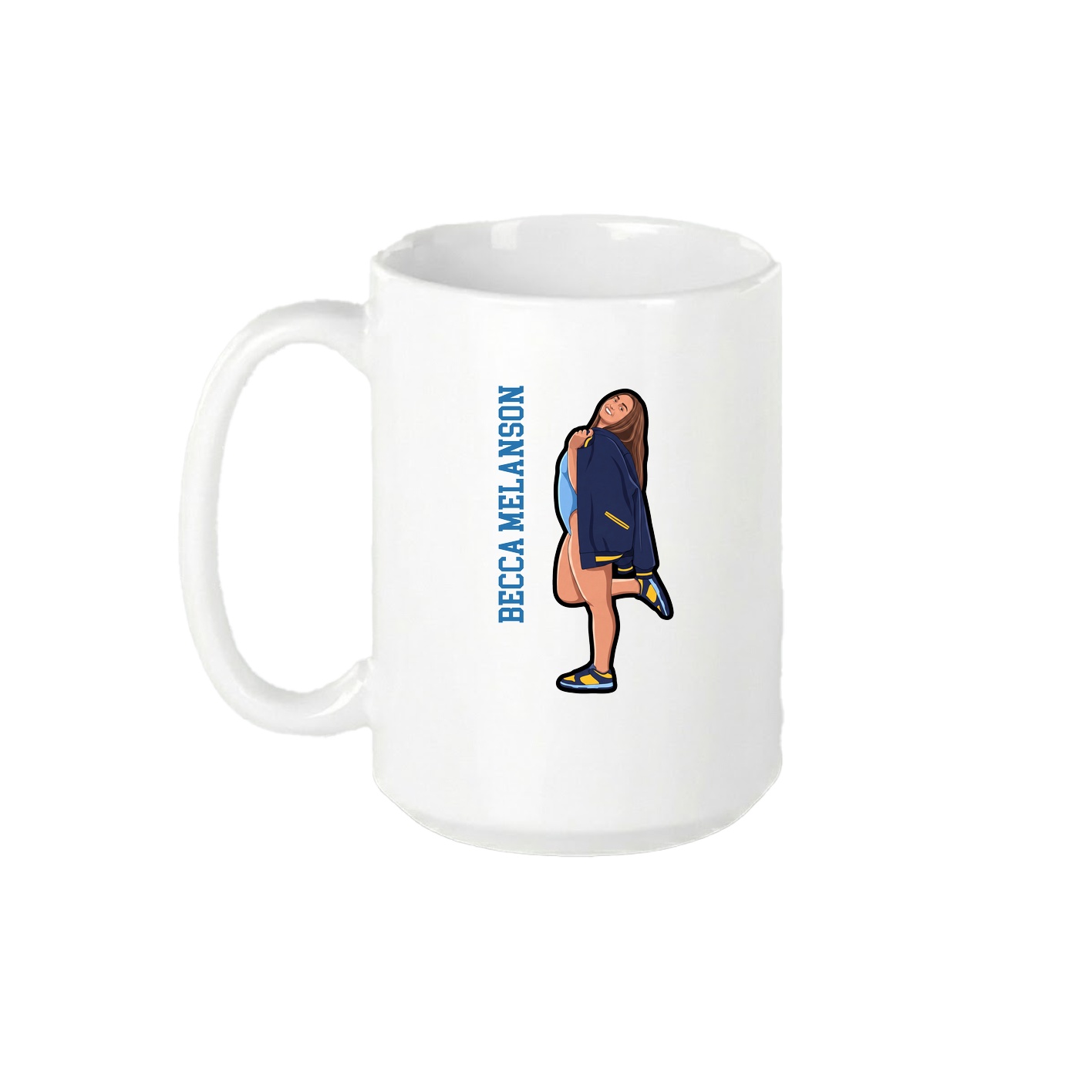 15oz Coffee Mug — Name Vertical in White