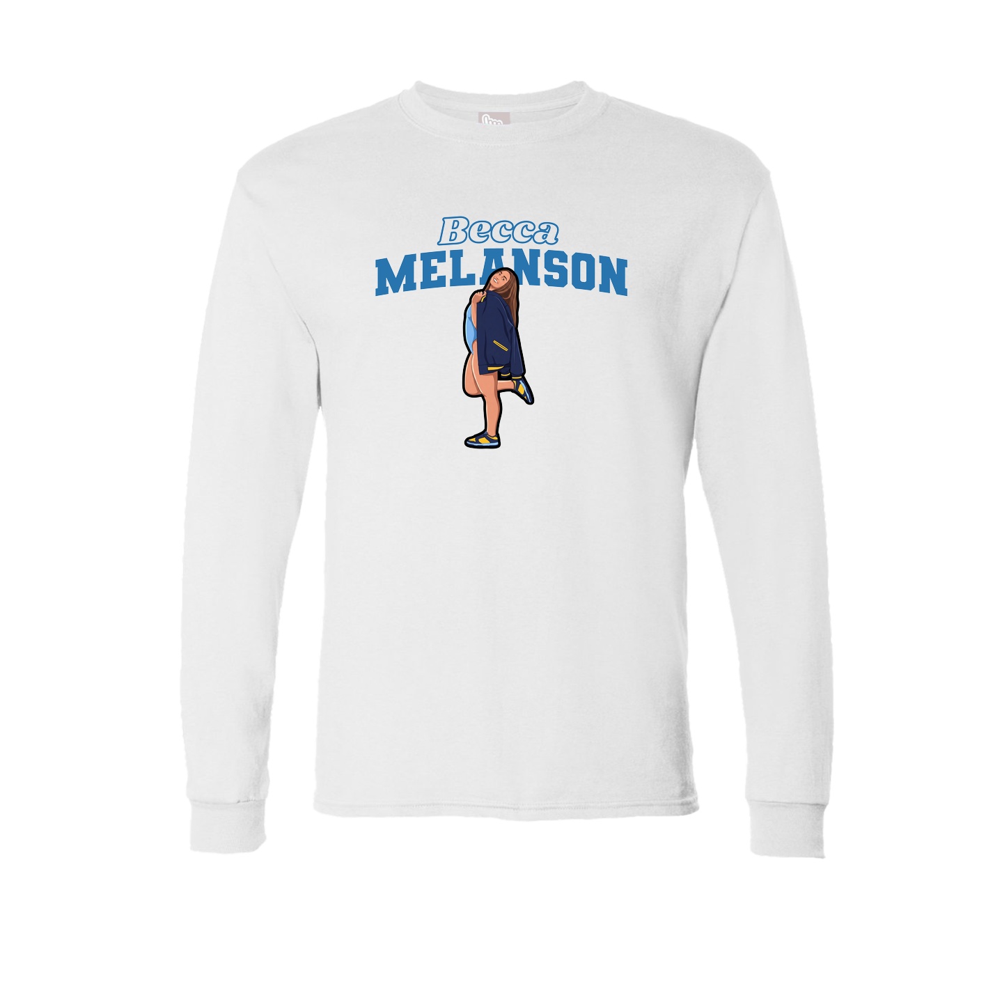Long Sleeve Tee — Name Arch in White