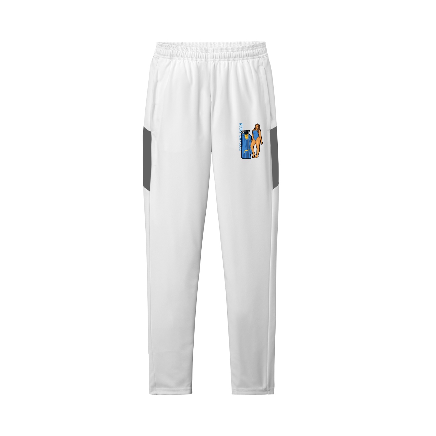Team Travel Pant — Name Vertical in White/Grey