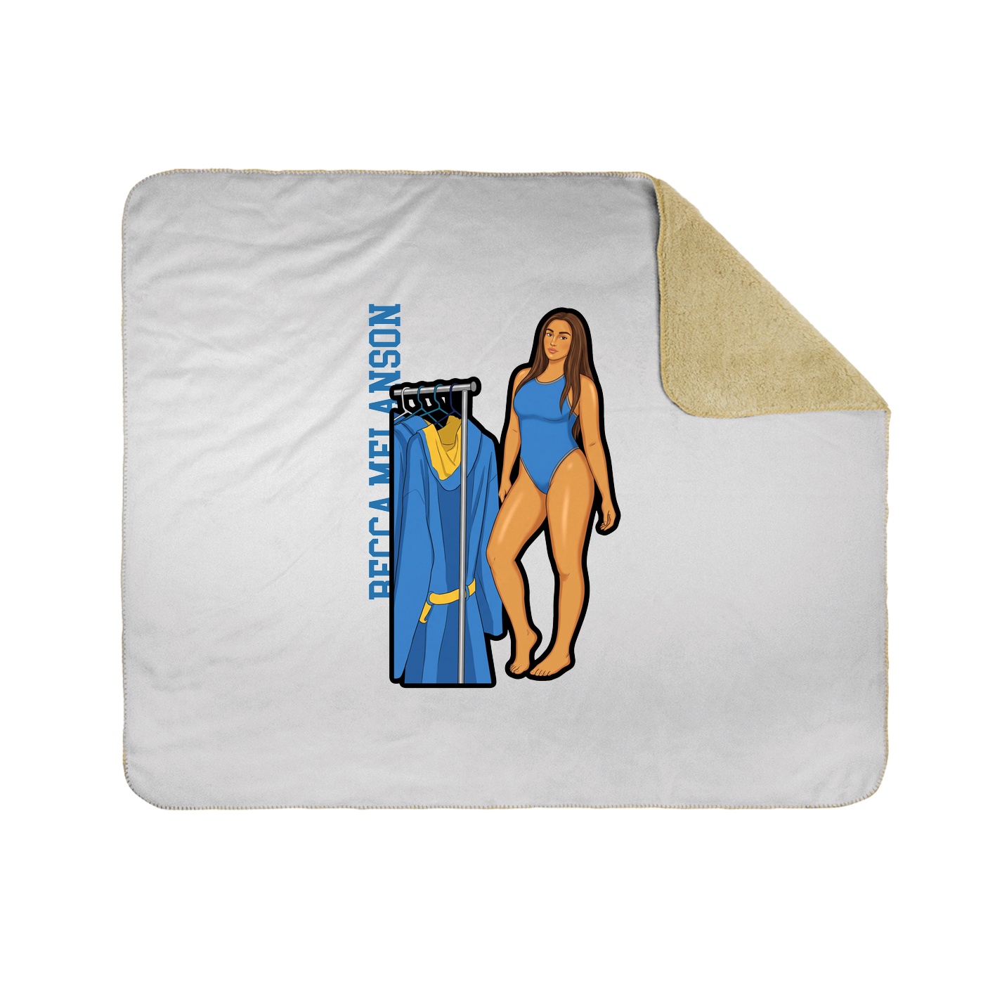 Throw Blanket — Name Vertical in White
