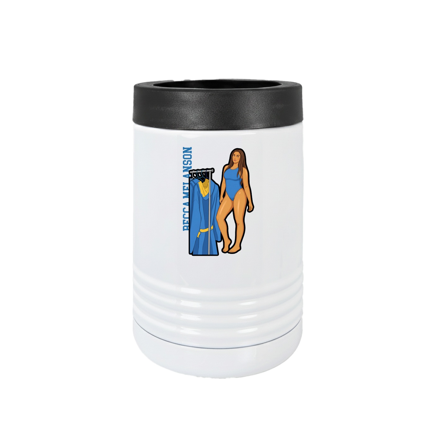 Beverage Holder — Name Vertical in White