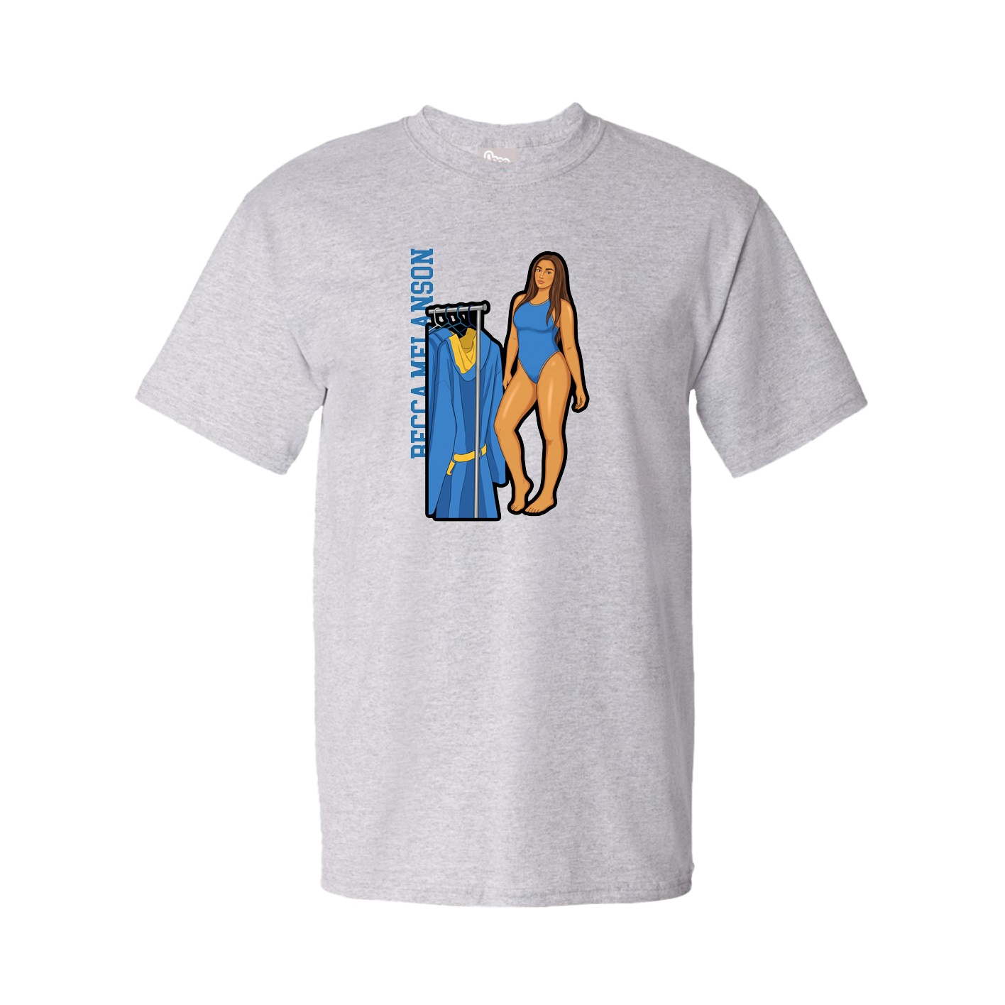 Tee — Name Vertical in Grey