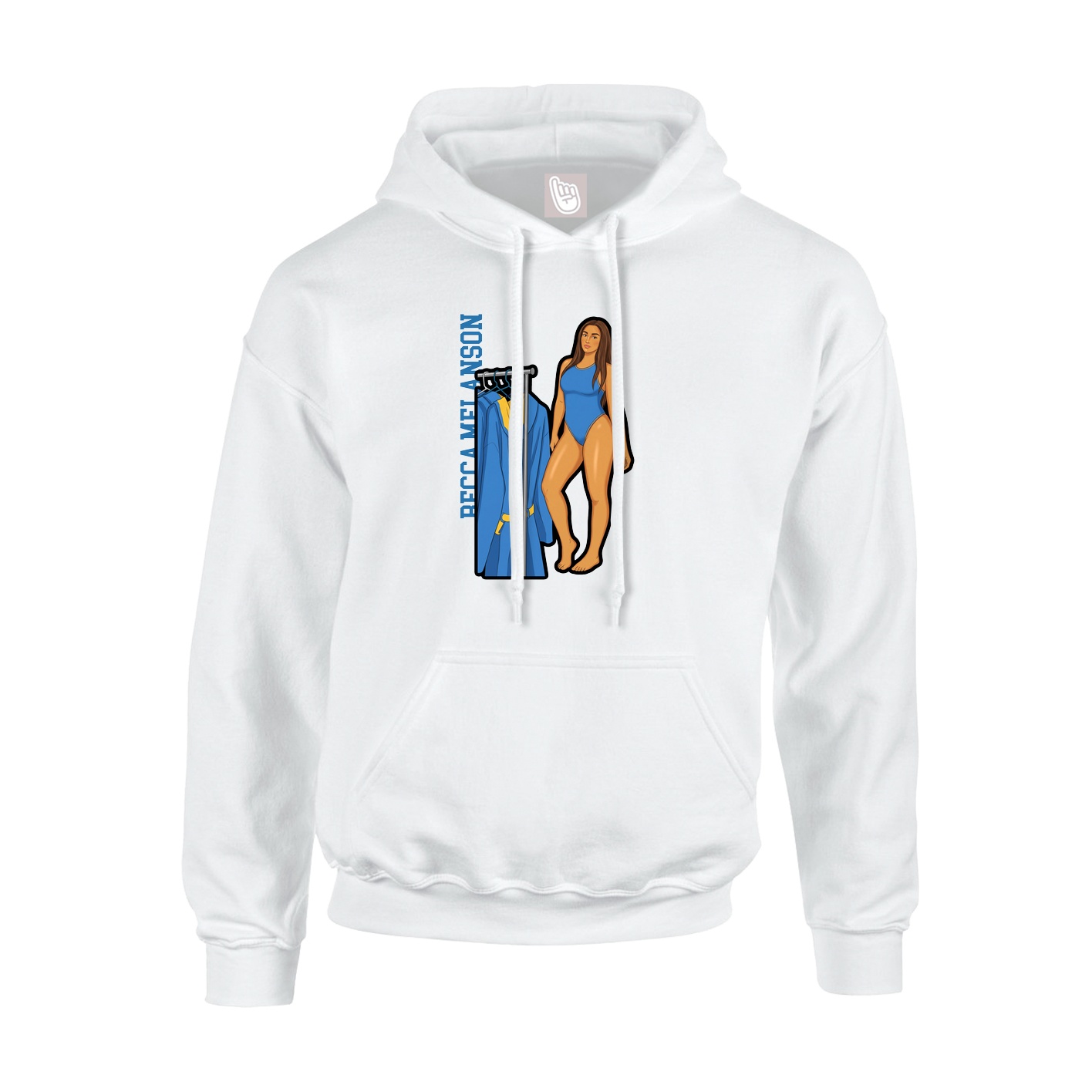 Youth Hoodie — Name Vertical in White